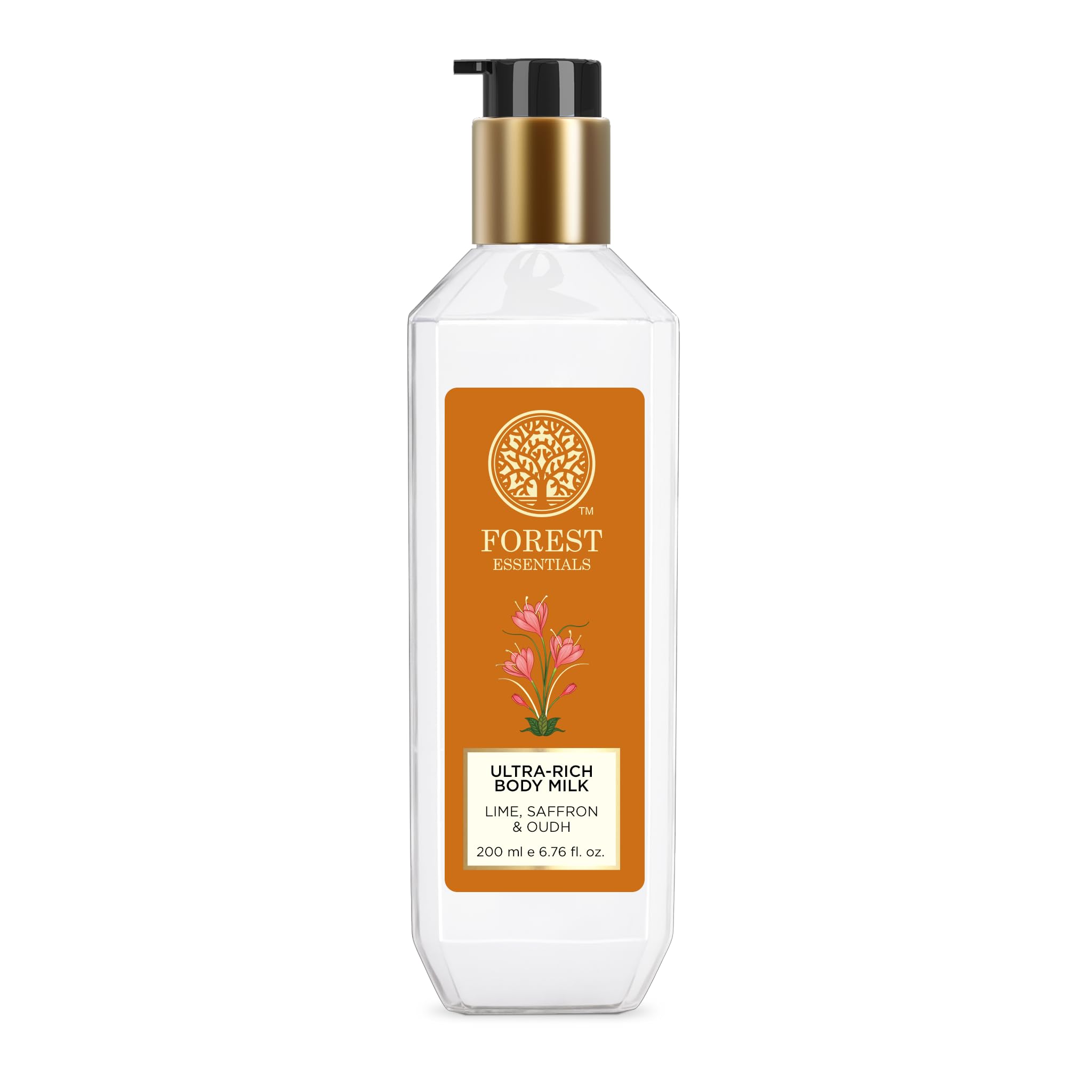 Forest Essentials Ultra-Rich Body Milk with Lime, Saffron & Oudh - Luxurious Hydrating Body Lotion for Dry Skin | Perfect for Daily Moisturizing, Spa Days & Gift Giving