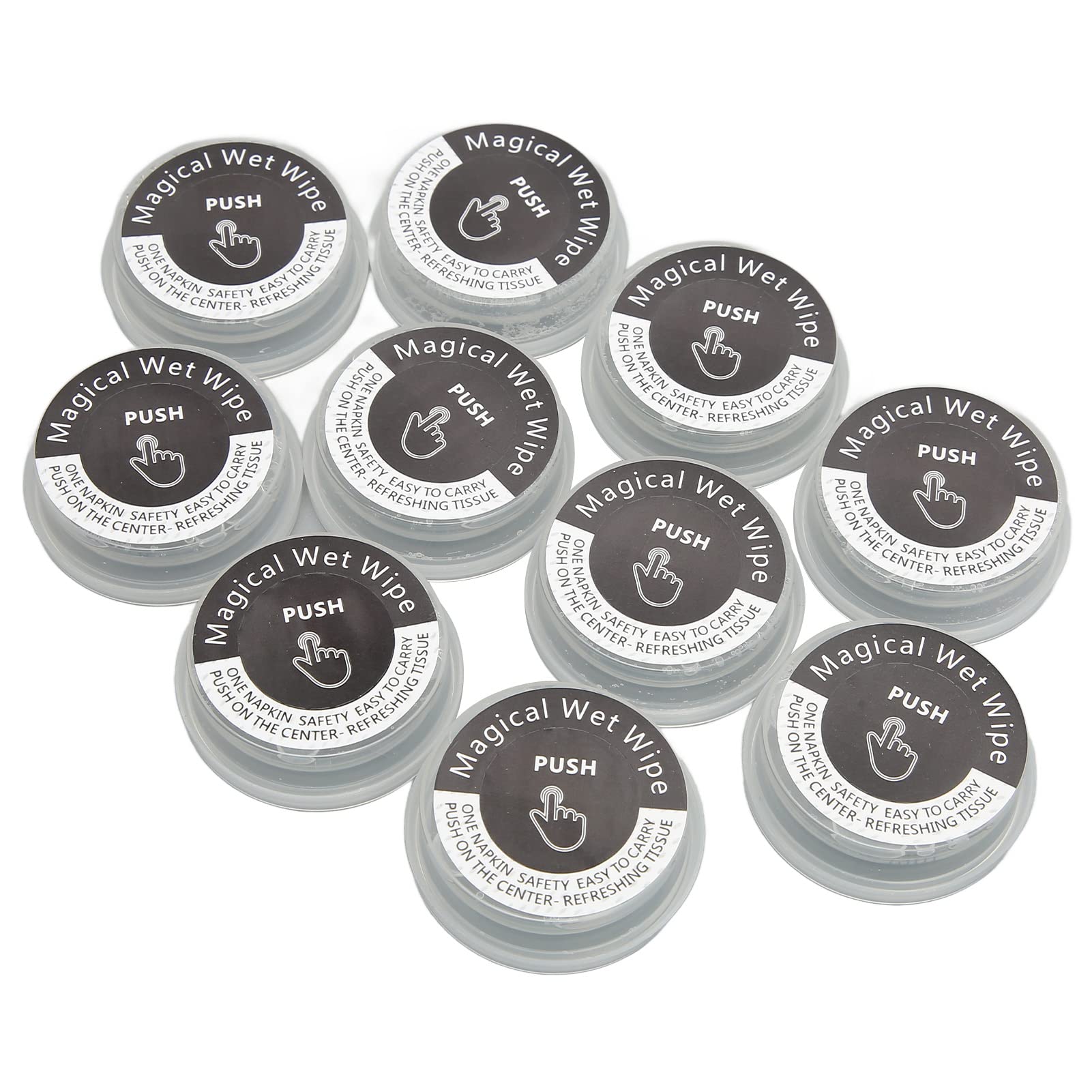 Compressed Wet Wipes for Travel & Camping - Press Wipe, Individually Wrapped Disposable Towels for Outdoor, Hiking, Gym & Emergency Use
