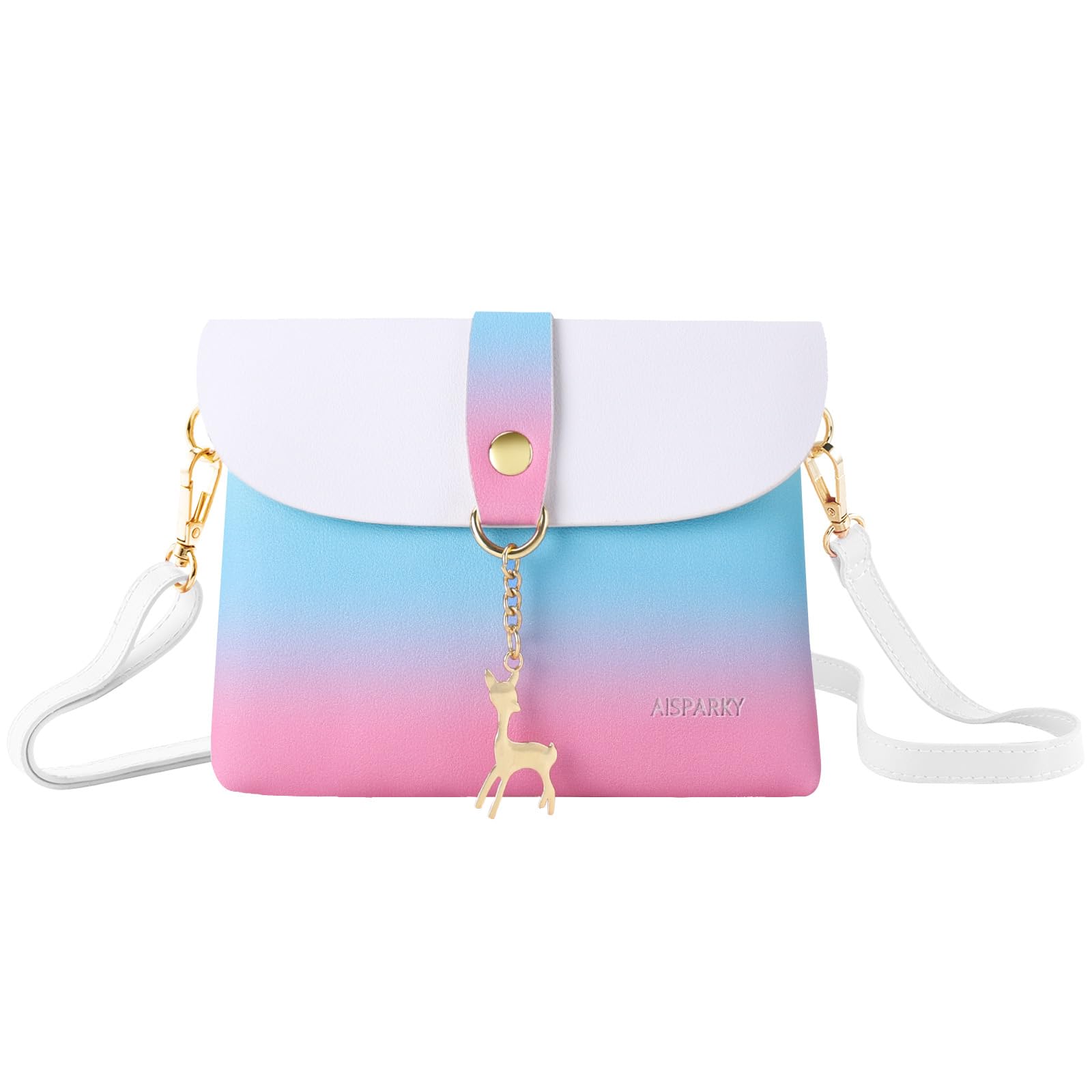 AISPARKY Small Crossbody Bag for Women & Girls - PU Leather Mini Purse with Adjustable Strap & Gold Chain, Perfect for Daily Use, Travel, and Parties