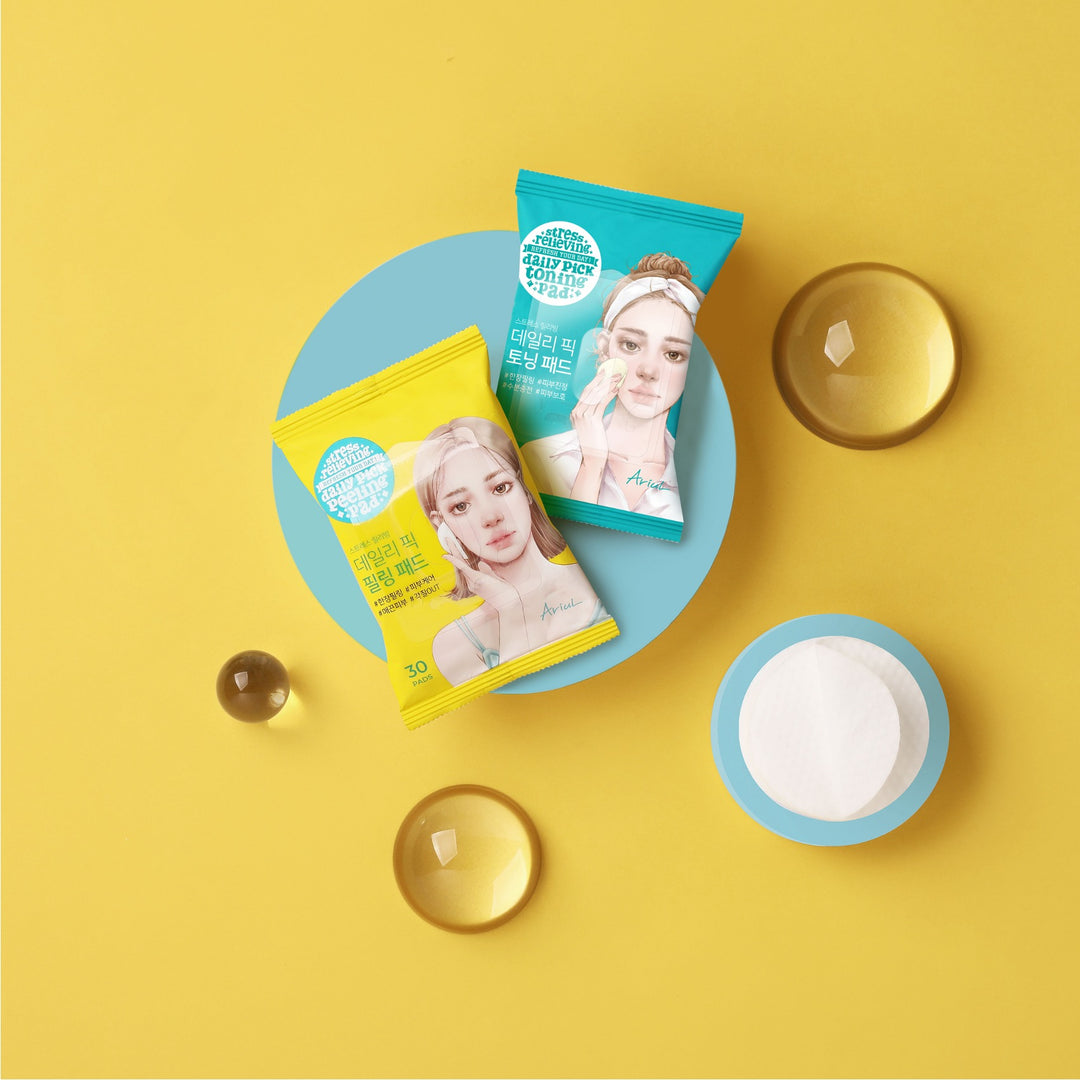 Ariul Stress Relieving Daily Exfoliating Peeling Pads - 30 Sheets for Gentle Skin Renewal | Perfect for Daily Skincare Routine & Travel