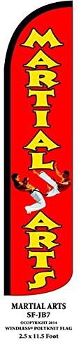 Martial Arts Training Swooper Feather Banner Flag Kit with Pole & Ground Spike - Perfect for Dojo, Kung Fu Practice, and Outdoor Events