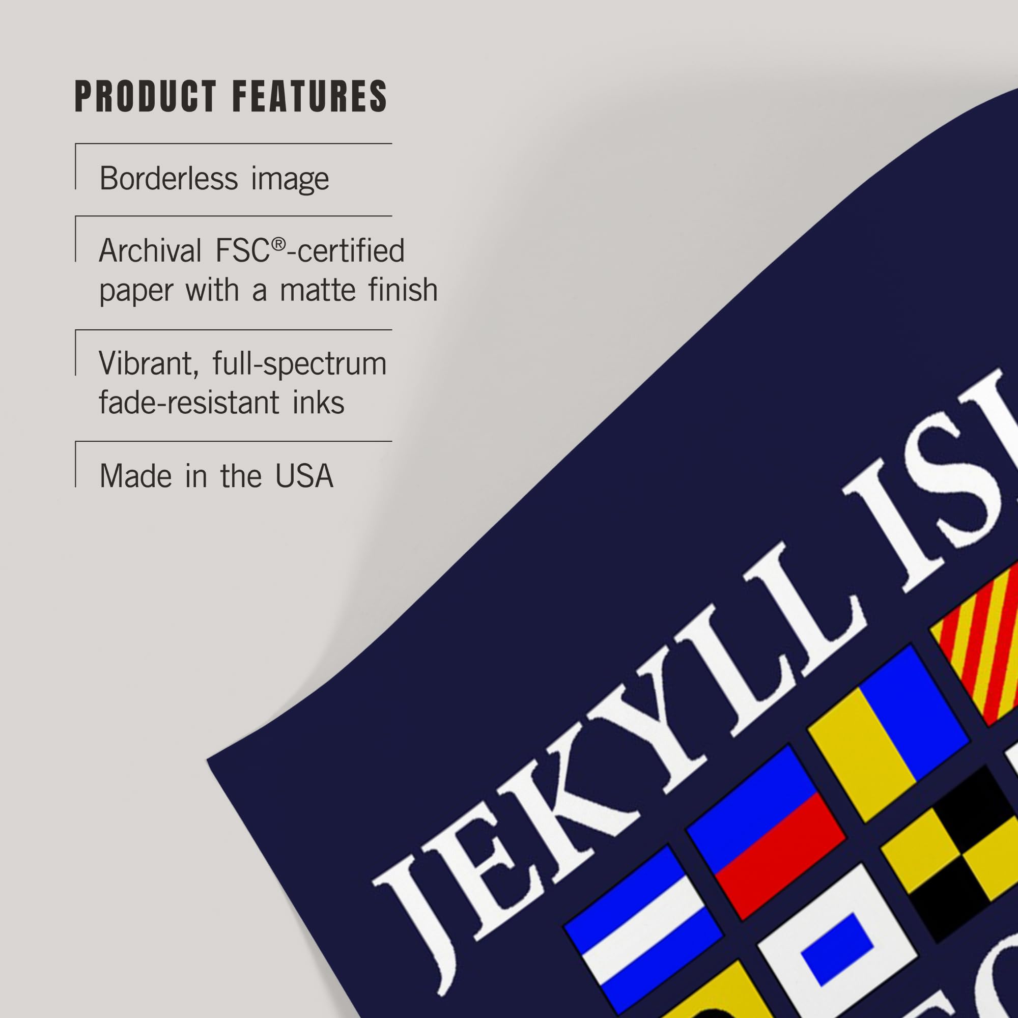 Lantern Press 16x24 Inch Giclee Print - Coastal Jekyll Island Georgia Nautical Flags Wall Art | Perfect for Beach House Decor, Coastal Living Room & Nautical Themed Bedrooms