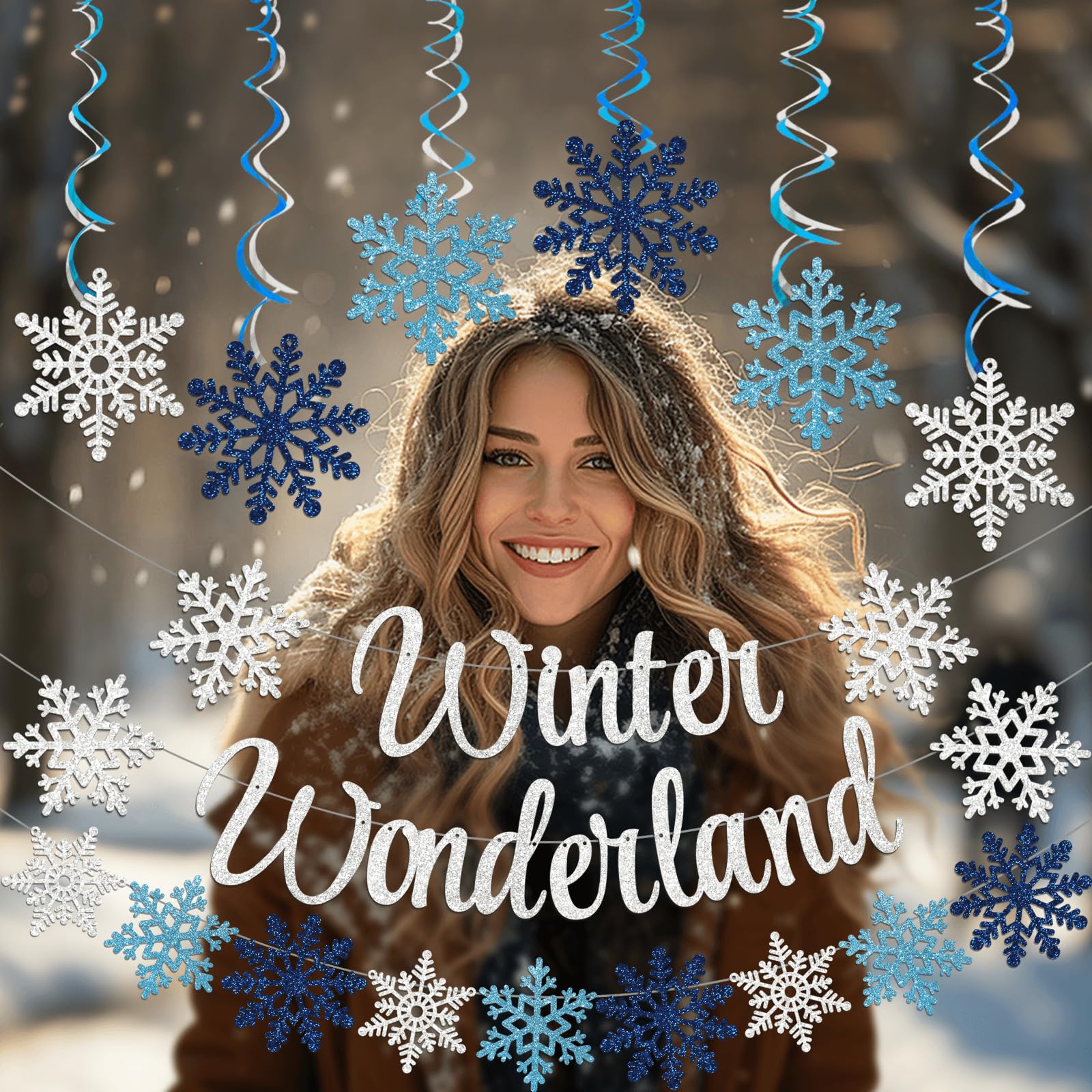 Winter Wonderland Banner - Snowflake Themed Party Decor for Baby Showers & Gender Reveals - Perfect for Holiday Celebrations, Indoor & Outdoor Events