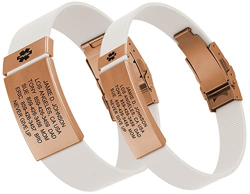 ROAD iD Personalized Medical ID Bracelet - Premium Engraved Medical Alert Wristband with Secure Silicone Clasp - Ideal for Runners, Cyclists & Outdoor Enthusiasts