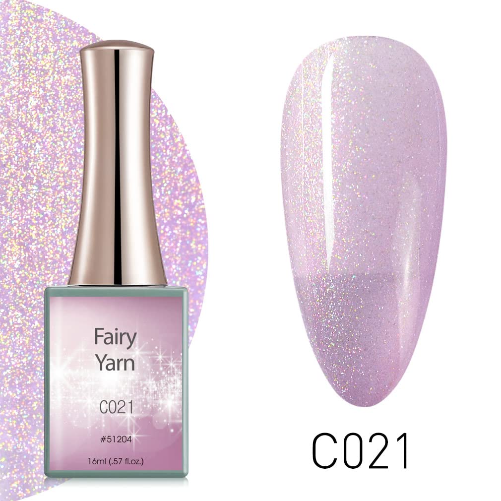 CANNI 16ml Large Bottle Fairy Yarn Series Gel Nail Polish - Shining Soak Off UV/LED Gel Varnish (Color C021) - Long Lasting Manicure for Salon & Home Nail Art