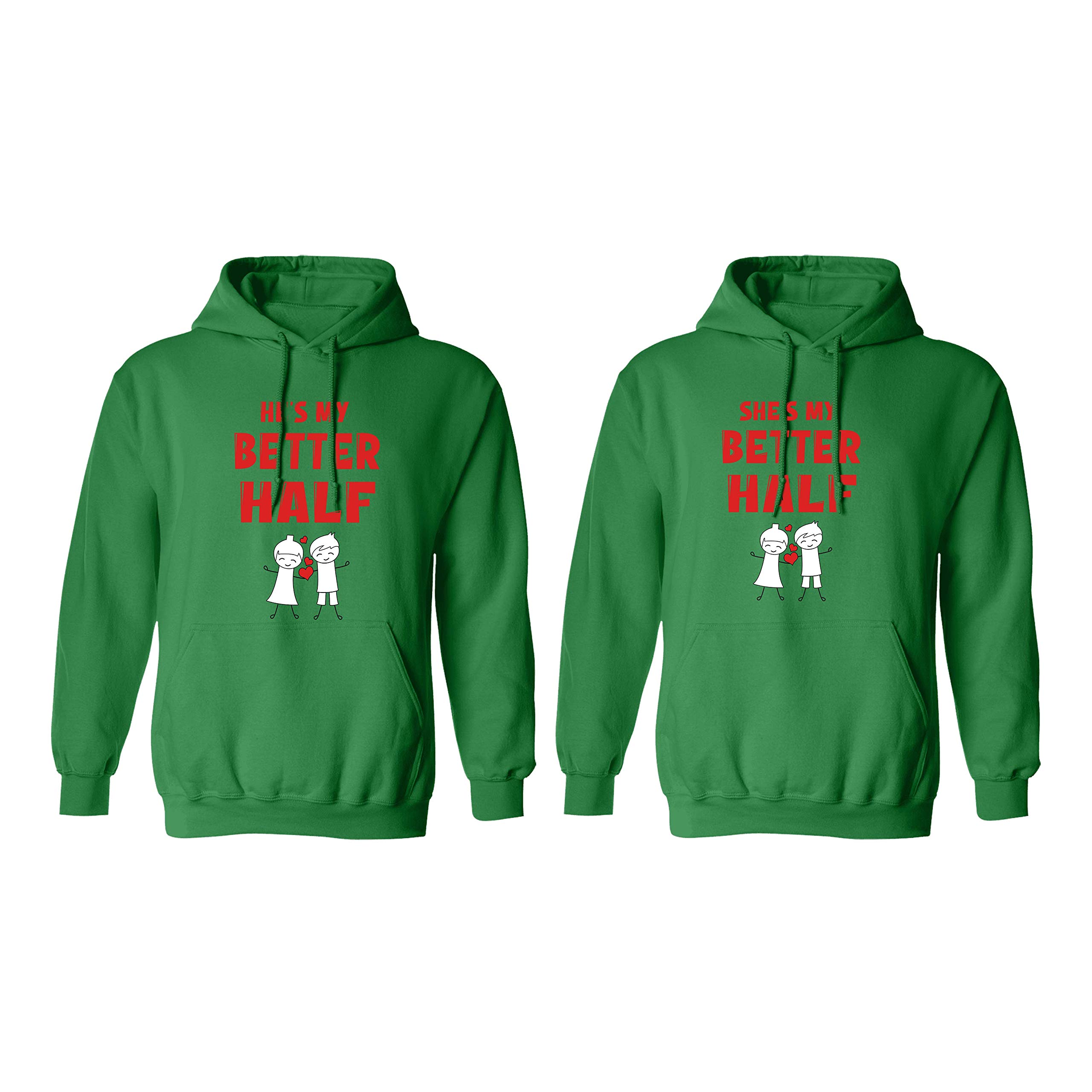 Unisex Couple Hoodies - He She Is My Better Half Matching Sweatshirts for Couples | Perfect for Anniversaries, Date Nights & Romantic Gifts