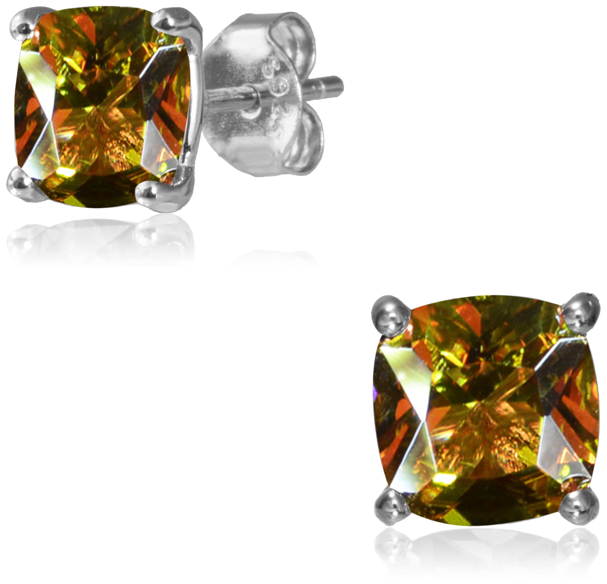 Alexandrite Stud Earrings for Women - Sterling Silver Color Changing Gemstone Jewelry | Unique Opal Ear Crawler & Diaspore Earrings for Everyday Wear, Parties & Special Occasions
