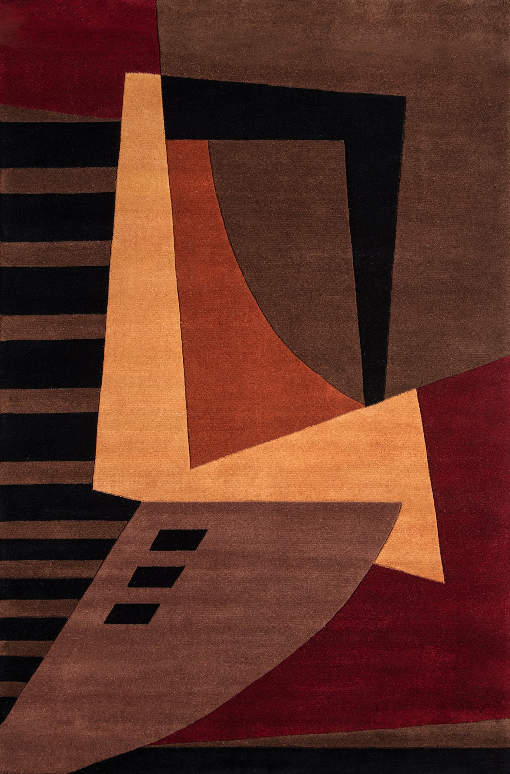 Handmade 100% Wool Momeni New Wave Collection Contemporary Area Rug - 5'3