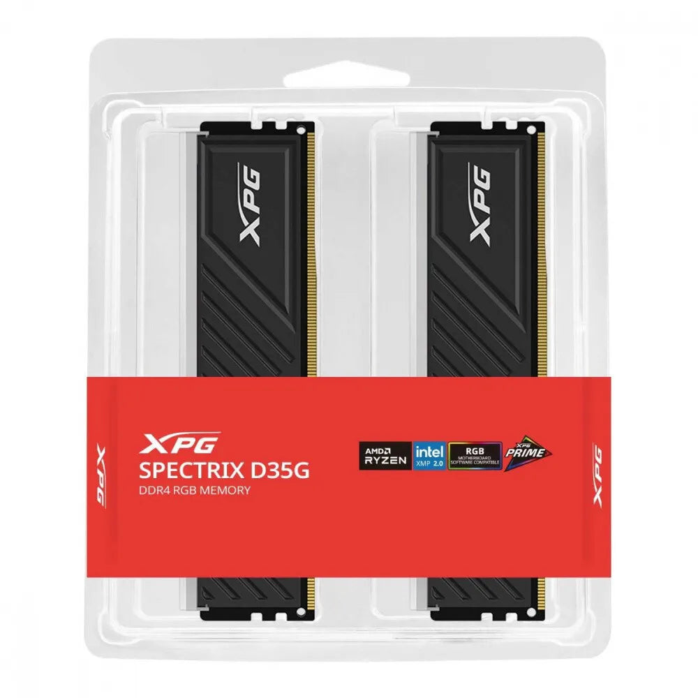 ADATA Spectrix D35G 16GB (2x8GB) DDR4 3600MHz CL18 Gaming RAM - Black RGB Memory Kit for PC Builds, High Performance Desktop Computers & Workstations