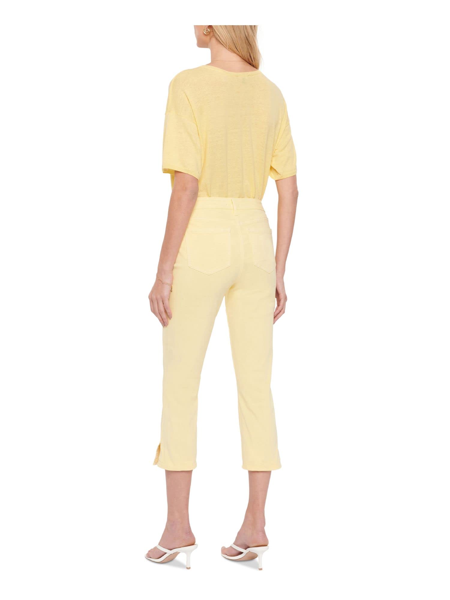 NYDJ Chloe Capris Women's Stretch Denim Pants - Yellow Daisy Size 16 (23