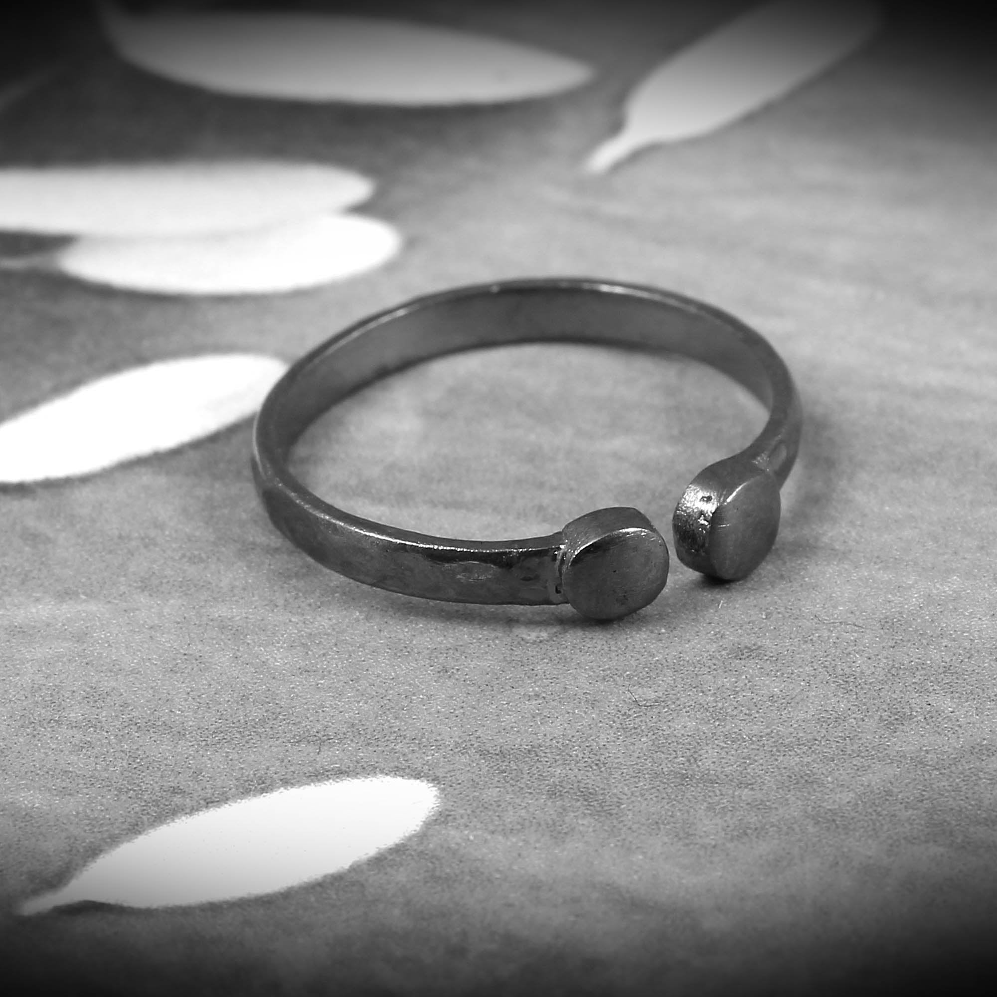 Handmade Adjustable Boho Ring Band - Brass Black Oxidized Hammer Texture DIY Jewelry Component for Women's Fashion Accessories | Perfect for Layering, Stacking & Everyday Boho Chic Style