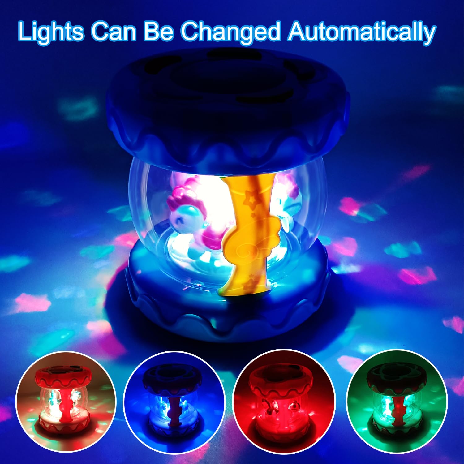 Best Baby Toys Carousel with Rotating Lights & Music - Tummy Time & Crawling Toy for Infants 18-36 Months (Blue) | Perfect for Sensory Play, Early Learning & Toddler Development