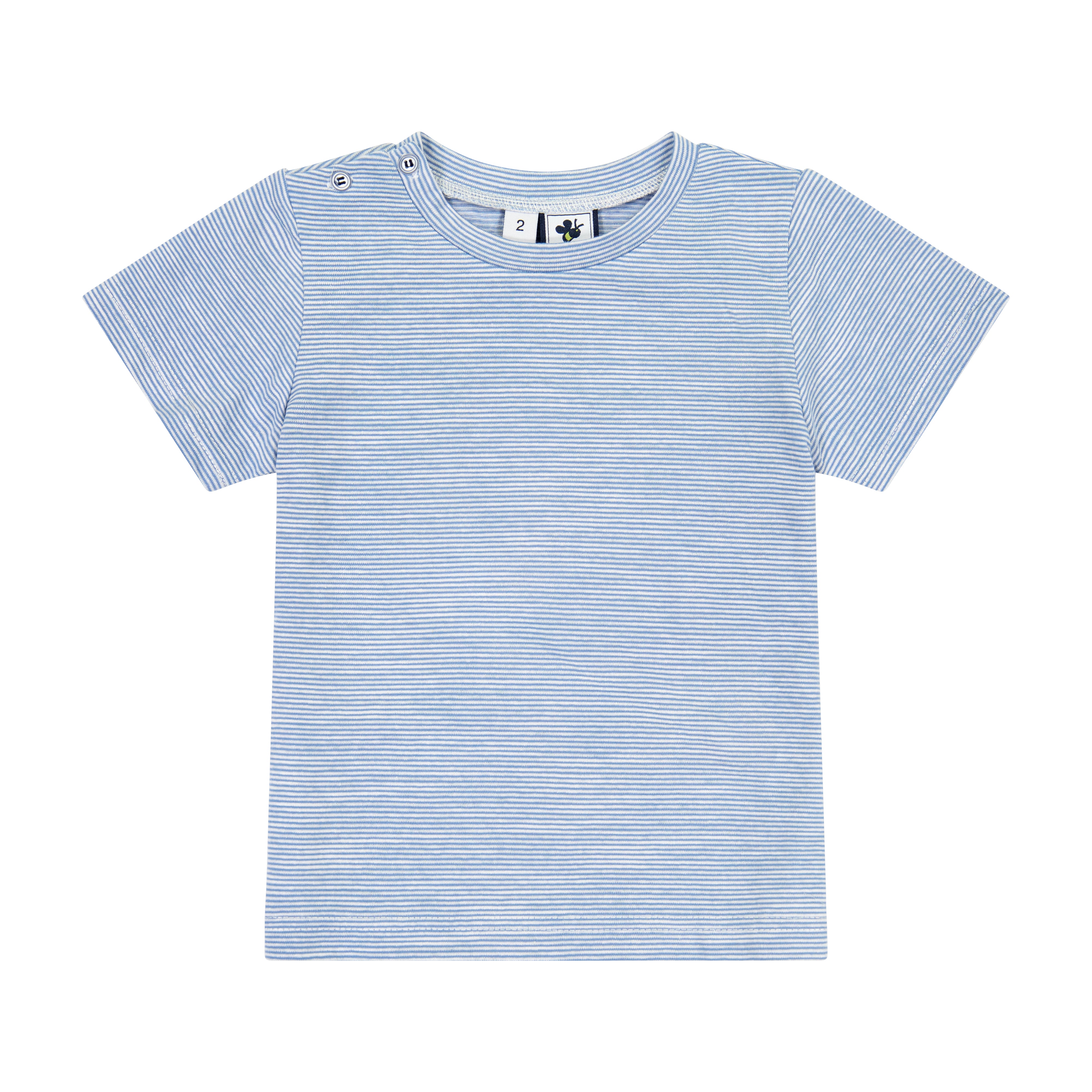 Henry Boys Button Shoulder Tee - Blue Chambray Short Sleeve Shirt for Casual Wear & Summer Outfits | School, Playdates, Family Photos