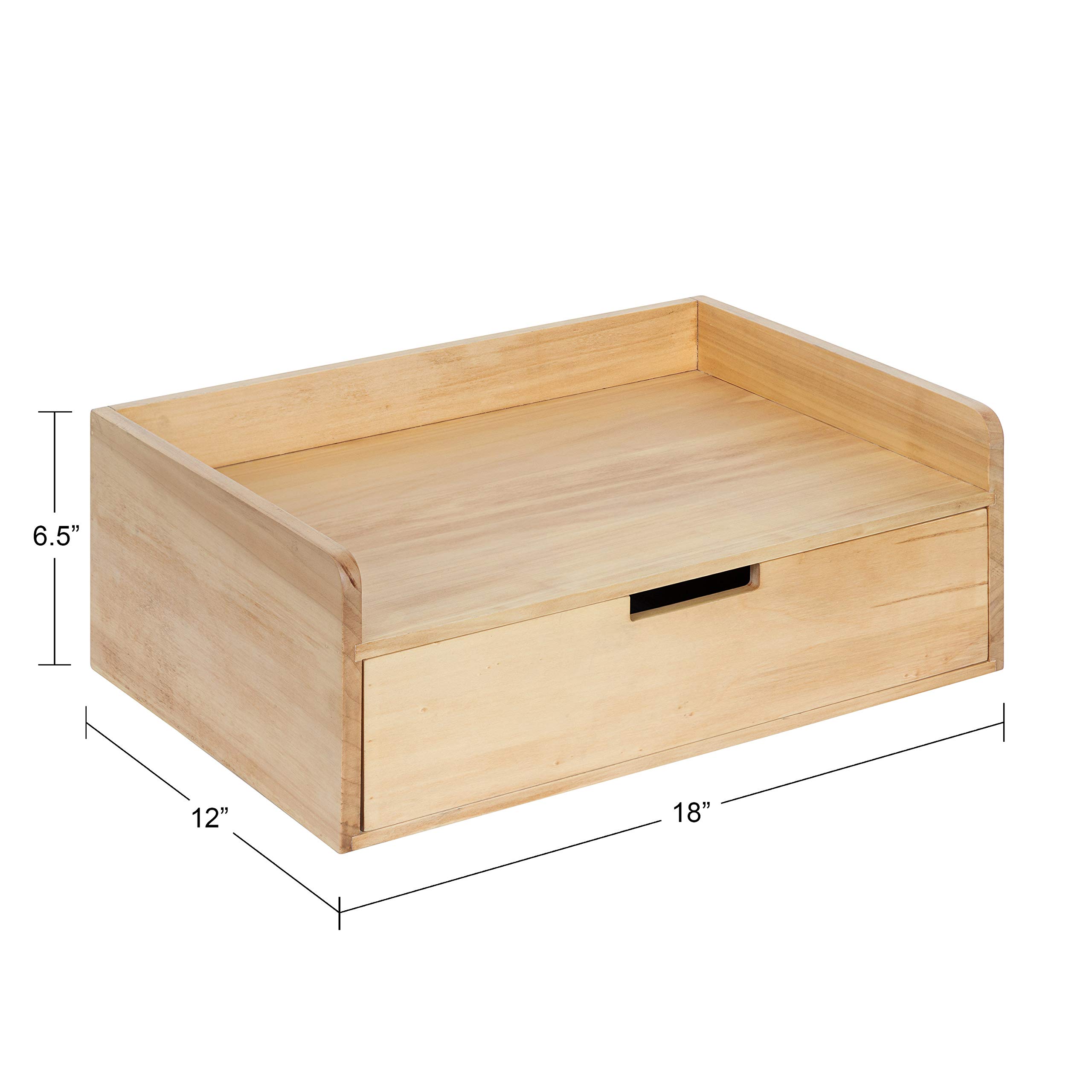 Kate and Laurel Kitt Modern Floating Wall Shelf - 18 x 6.5 x 12 Inches, Natural Wood Wall Mounted Shelf for Home Storage & Display - Perfect for Living Room, Bedroom, Bathroom or Office Decor