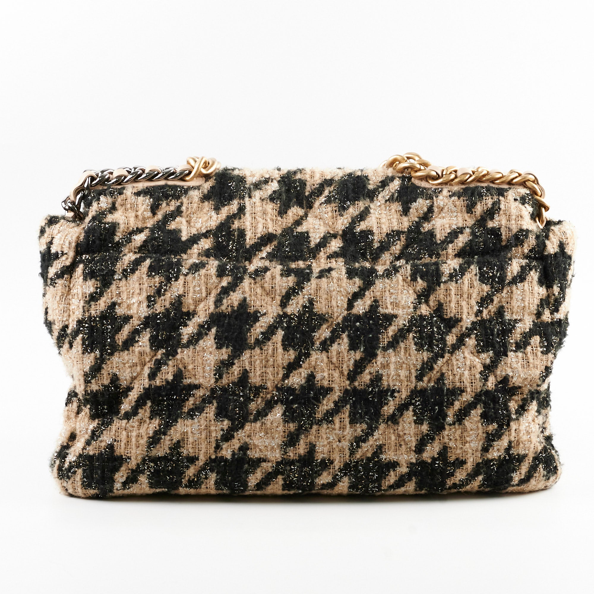 Chanel 19 Maxi Tweed Bag Beige & Black 28 Series - Luxury Designer Handbag for Women, Perfect for Work, Travel & Special Occasions