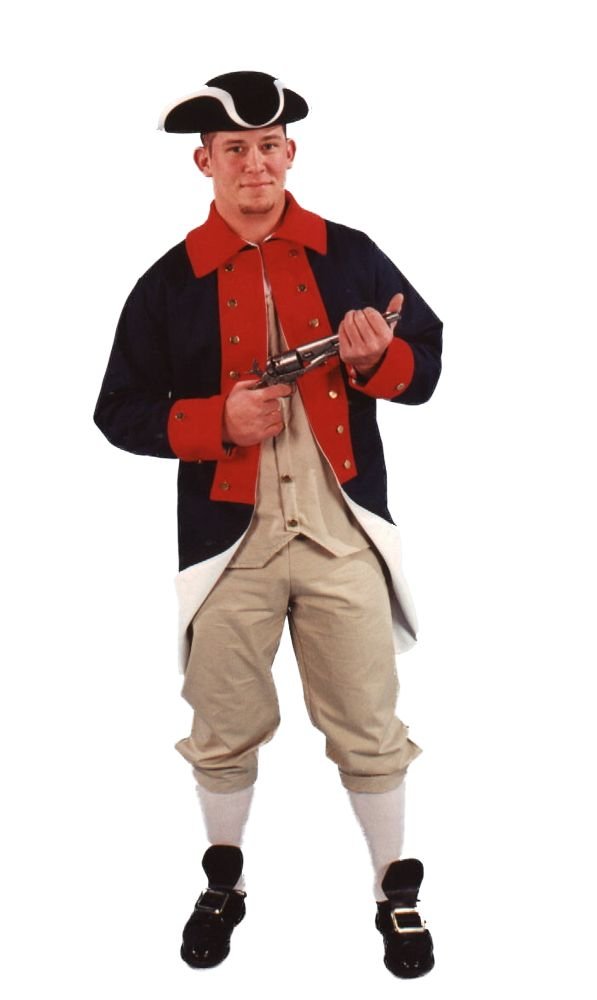 Revolutionary Soldier Costume for Men - Authentic American War Uniform for Historical Reenactments & Halloween