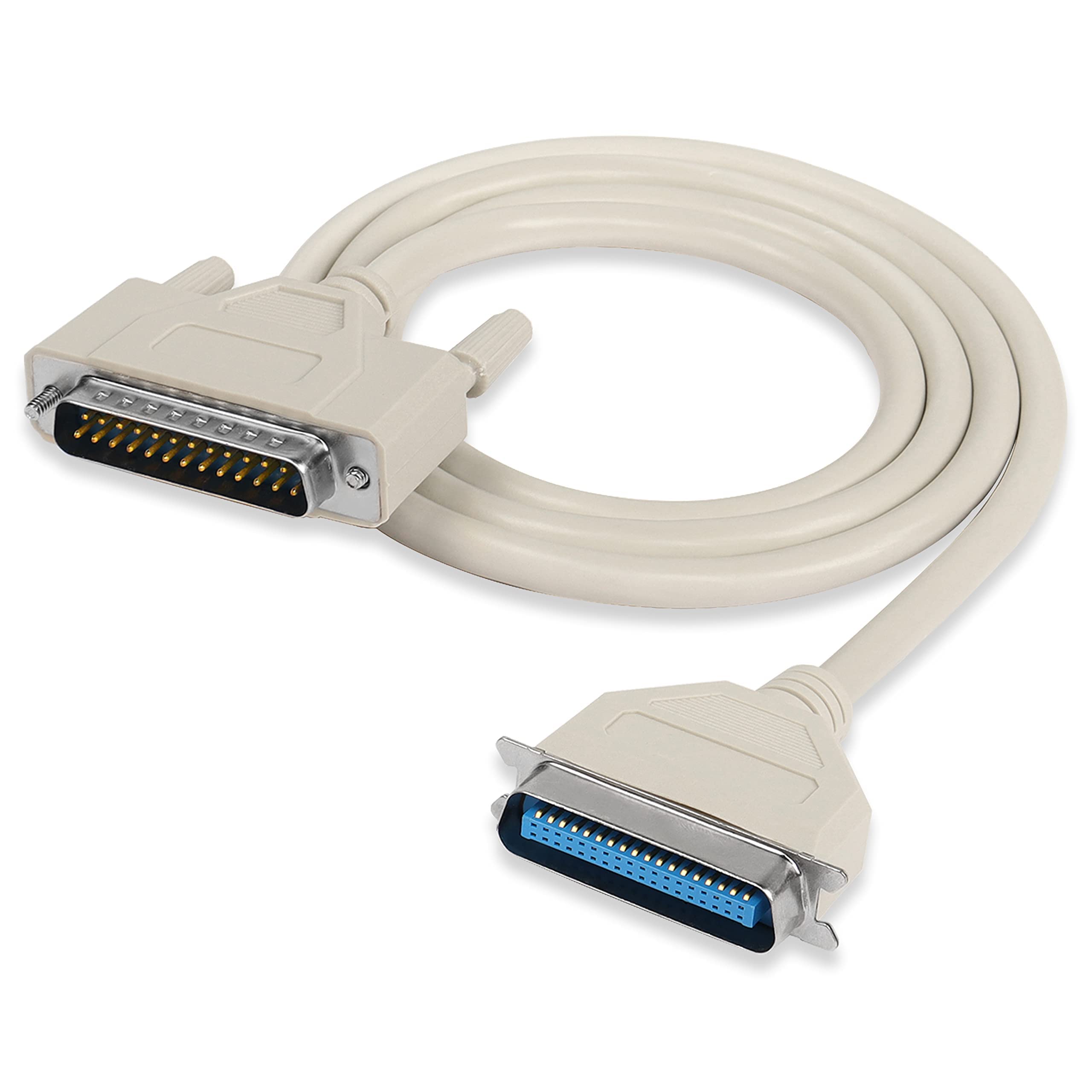 DB25 to CN36 Parallel Printer Cable - 25 Pin Male to 36 Pin Male Centronics Extension Adapter (1.5M, 25C*30AWG) for Computer & Printer Connectivity - Ideal for Office, Home Printing & Legacy Device Connections