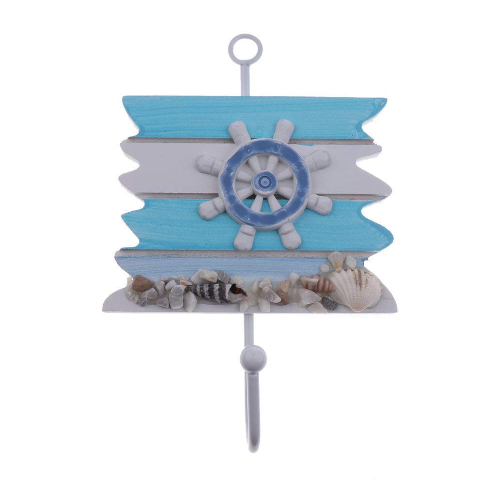 2-Pack Mediterranean Style Wall Hooks - Rustic Anchor & Wheel Design Towel Rack for Bathroom, Bedroom, Kitchen - Heavy Duty Coat Hanger for Jackets, Hats, Robes & Home Decor (Perfect for Coastal, Nautical & Farmhouse Decor)