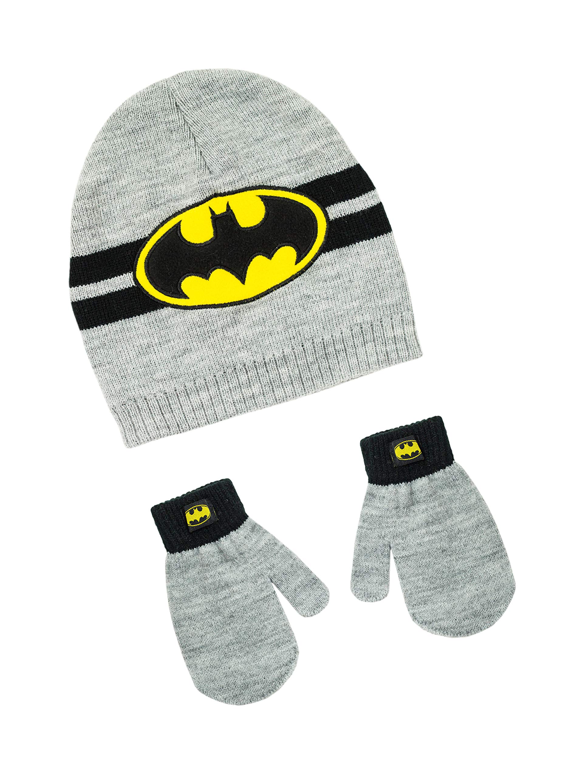Batman Beanie Hat and Gloves Set for Baby - 2 Piece Winter Accessories for Boys & Girls - Perfect for Cold Weather, Outdoor Play & Superhero Costumes