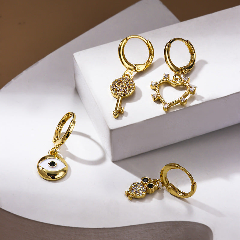 18K Gold Evil Eye Hoop Earrings for Women - Hypoallergenic Dainty Eyeball Hoops - Perfect for Everyday Wear, Gift Giving & Spiritual Protection