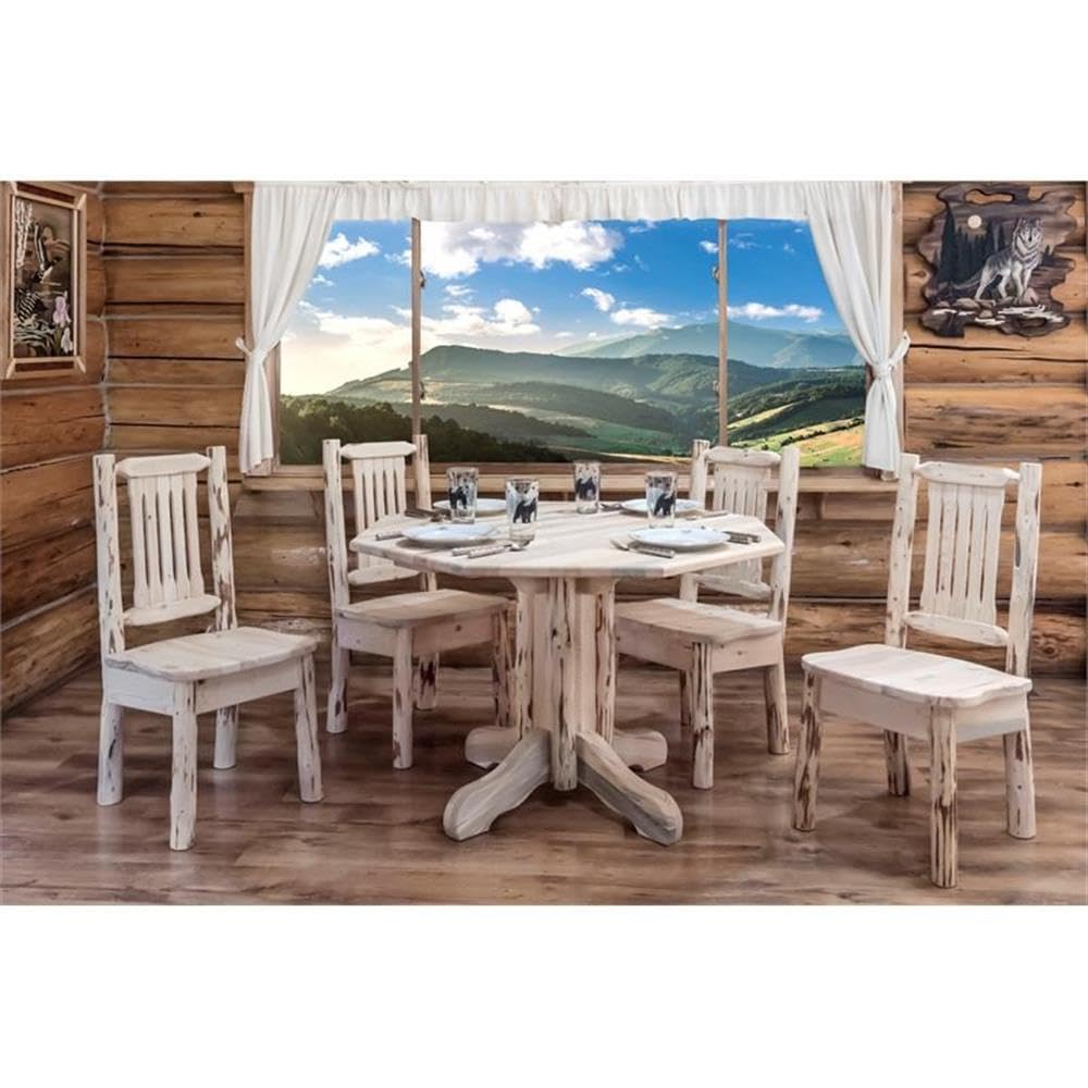 Montana Woodworks Solid Log Dining Table - Handcrafted Rustic Wood Furniture for Cabin, Lodge & Farmhouse Decor | Perfect for Dining Rooms, Kitchens & Outdoor Entertaining