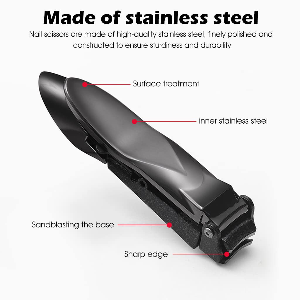 MAYCREATE® Professional Stainless Steel Nail Clippers Set for Men - Foldable Nail Cutter with Nail File & Organizer Case - Anti-Splash, Travel-Friendly Toenail Clippers for Home, Gym, Travel & Daily Grooming