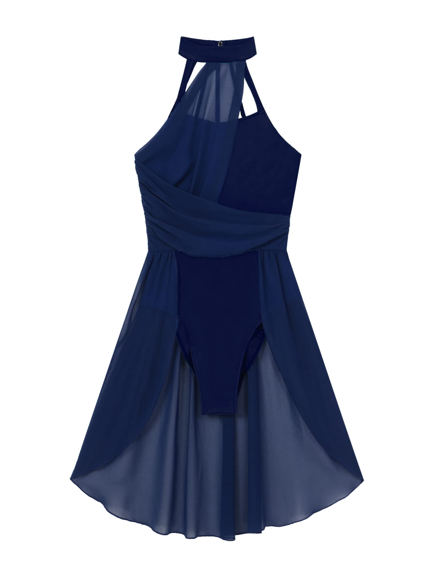 FEESHOW Women's Lyrical Ballet Dance Dress - Halter Neck Leotard for Contemporary & Modern Dance Performance - Perfect for Recitals, Competitions and Dance Classes