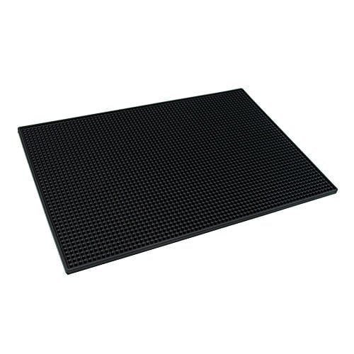 BARsics 18x12 Inch Black PVC Bar Service Mat - Non-Slip Bartender Mat for Cocktails, Beer & Drink Spills - Perfect for Home Bars, Pubs & Cocktail Parties