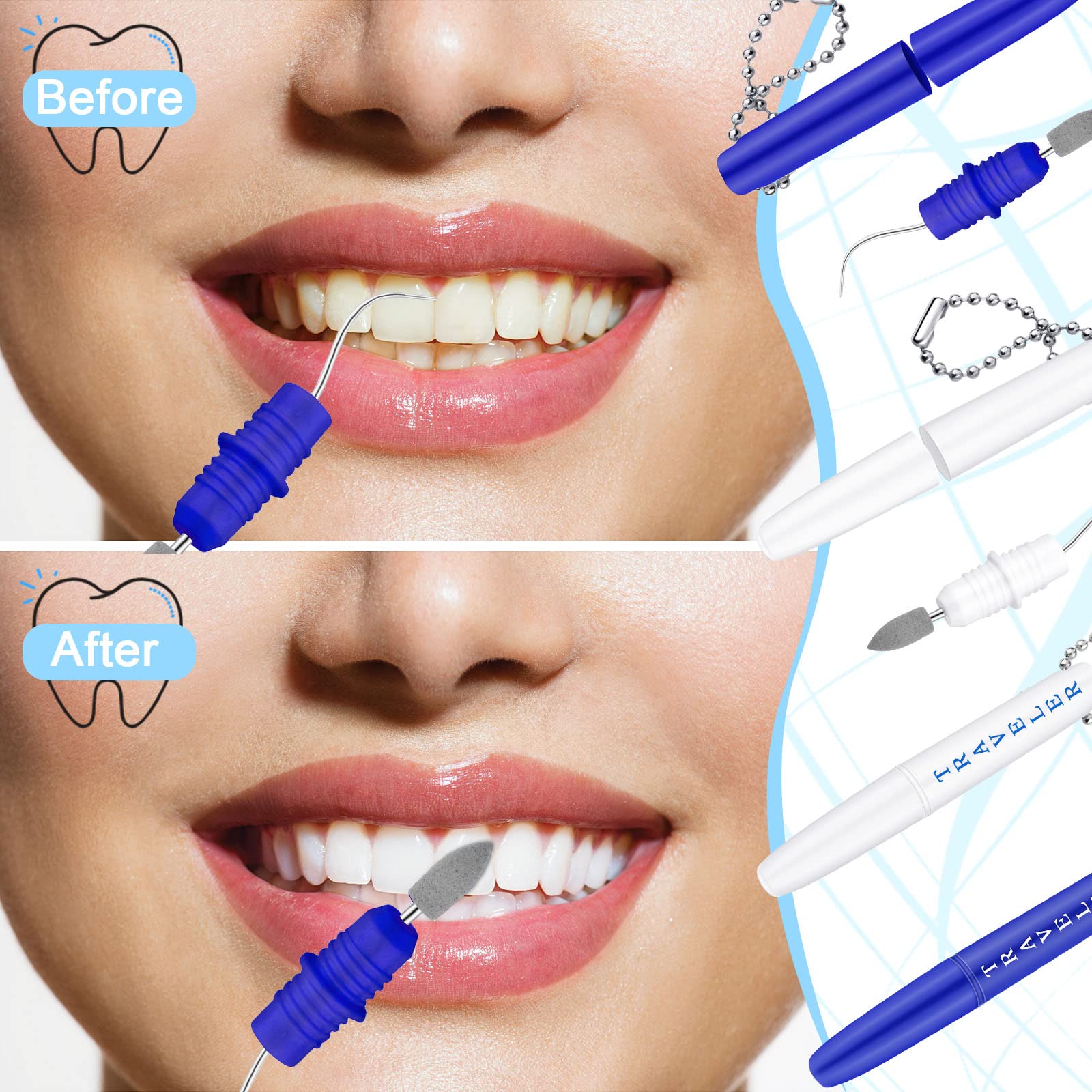 4 Pack Reusable Metal Toothpick Holder with Keychain - Portable Dental Tool Set for Teeth Cleaning & Plaque Removal - Perfect for Travel, Office & Daily Oral Hygiene