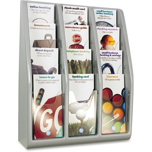 Deflecto Multi-Tiered Literature Holder - 3 Tier Brochure Display Stand for Office, Retail & Waiting Rooms - Durable Plastic Document Organizer for Flyers, Menus & Leaflets