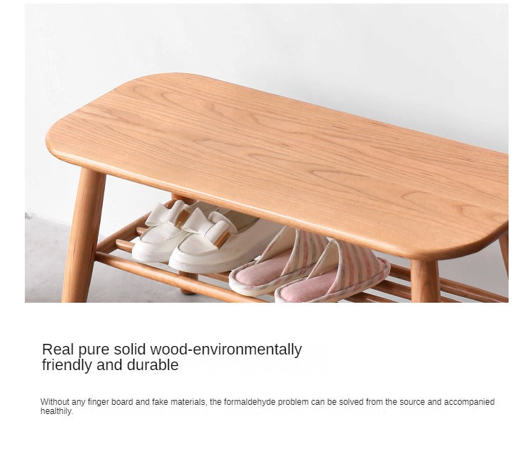Solid Oak Wood Shoe Bench - Sturdy Entryway Storage with Seat | Perfect for Hallway, Mudroom & Bedroom Organization