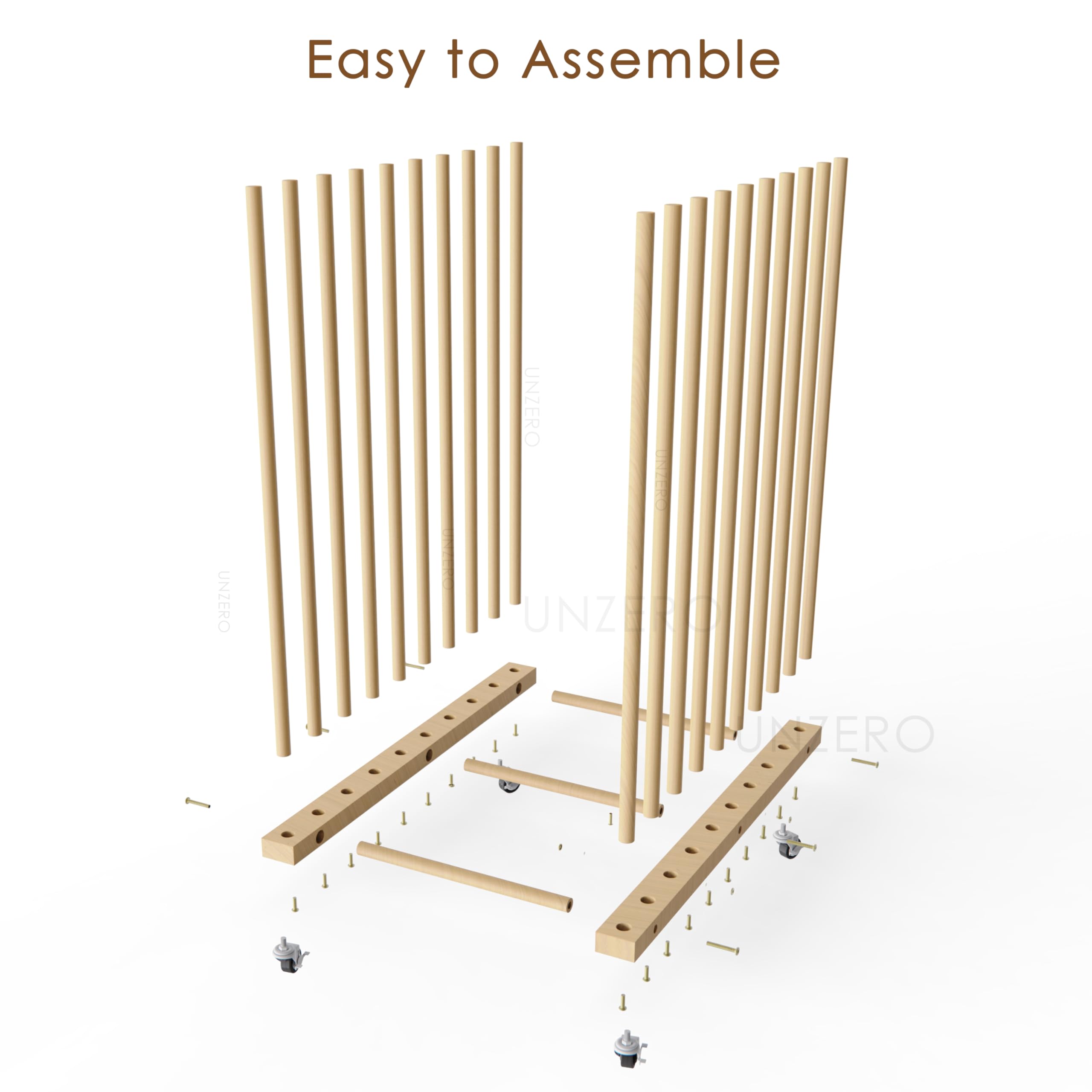 Wooden Art Storage Rack with 4 Caster Wheels - Heavy Duty Organizer for Canvas Boards, Panels, Frames & Drawing Boards - Perfect for Artists, Studios & Classrooms