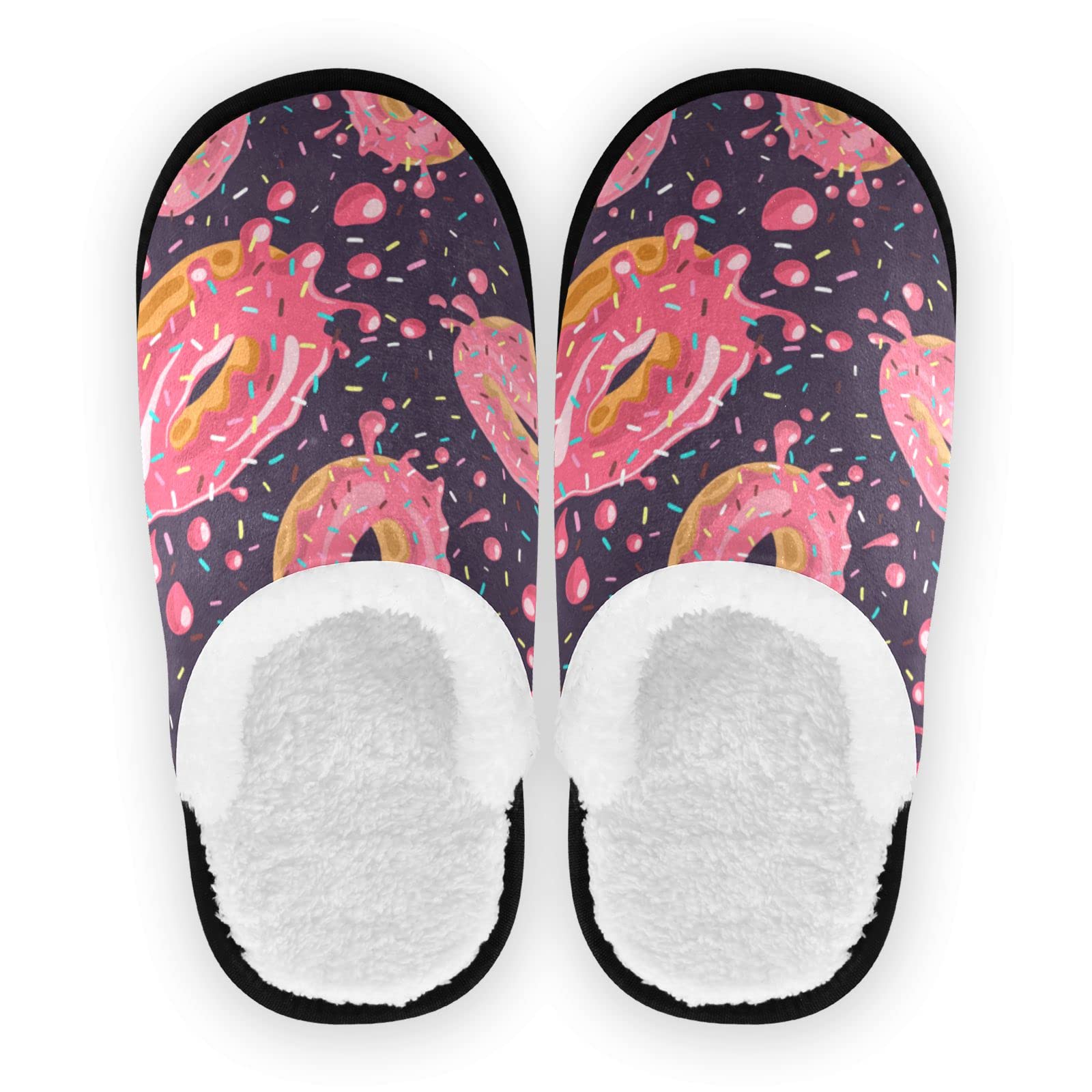 Vozoza Memory Foam Slippers for Women & Men - Non-Slip Indoor/Outdoor House Shoes with Donut Design - Perfect for Home, Travel, Spa & Relaxation