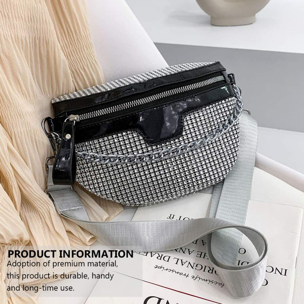 Stylish Rhinestone Waist Bag for Women - Crossbody Pouch, PU Leather Messenger Bag, Festival Purse & Wallet - Perfect for Concerts, Travel, and Everyday Use