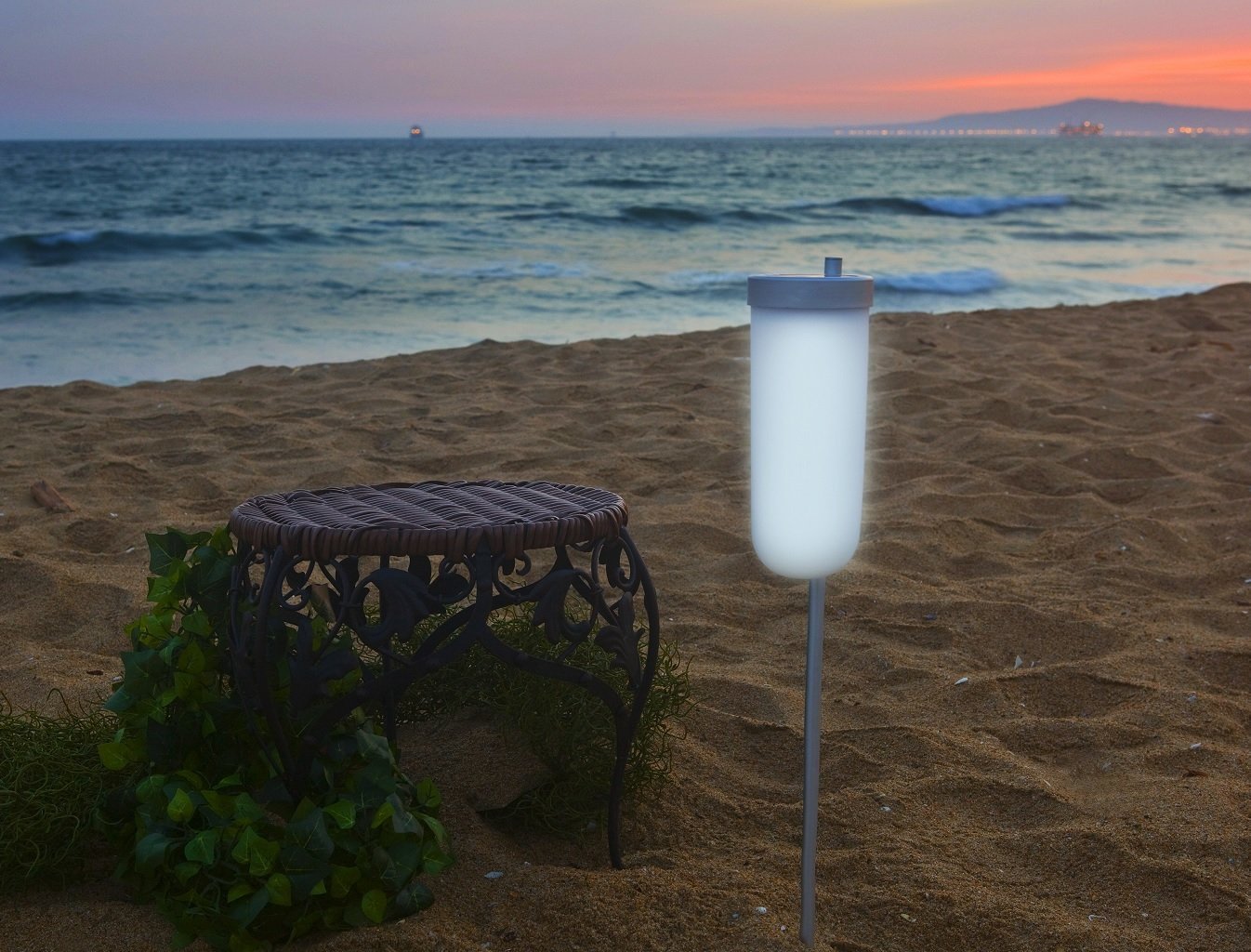 Mooni Solar Garden Lights Outdoor - 2 Pack Solar Powered Path Lighting Set (1 Ground Lamp + 1 Hanging Light) for Walkway, Patio, Yard, and Landscape Decoration