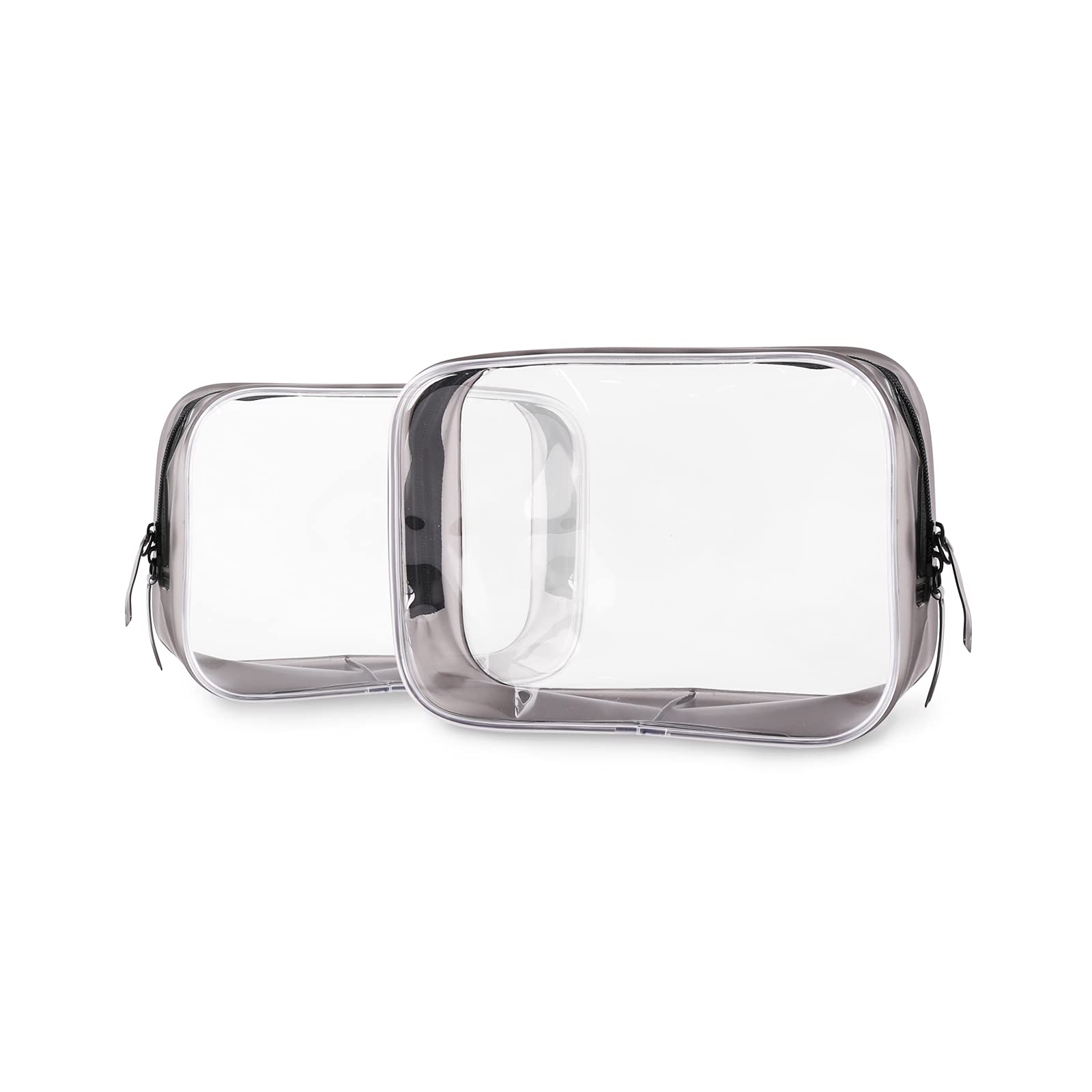 TSA Approved Clear Toiletry Bag 2 Pack - Quart Size Travel Pouch & Transparent Carry On Bags for Toiletries - Airline Compliant Travel Essentials for Airport Security & Vacation Packing