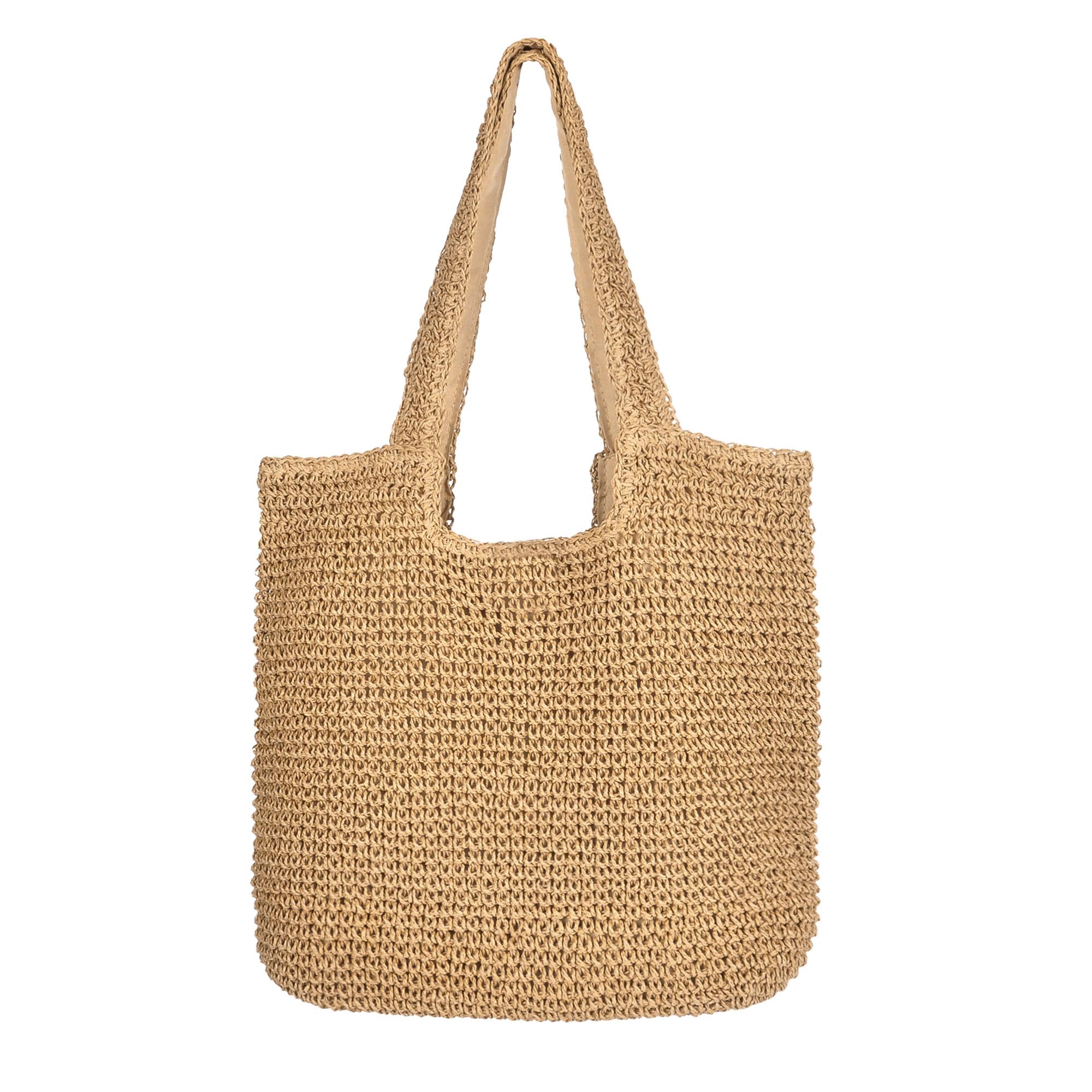 Women's Handwoven Rattan Beach Bag - Summer Tote for Seaside & Travel