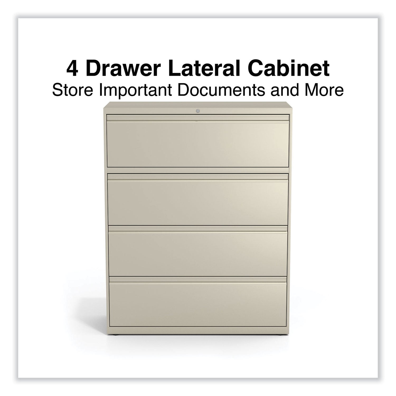 Alera® 4-Drawer Lateral File Cabinet - Legal/Letter Size - Putty Finish - 42