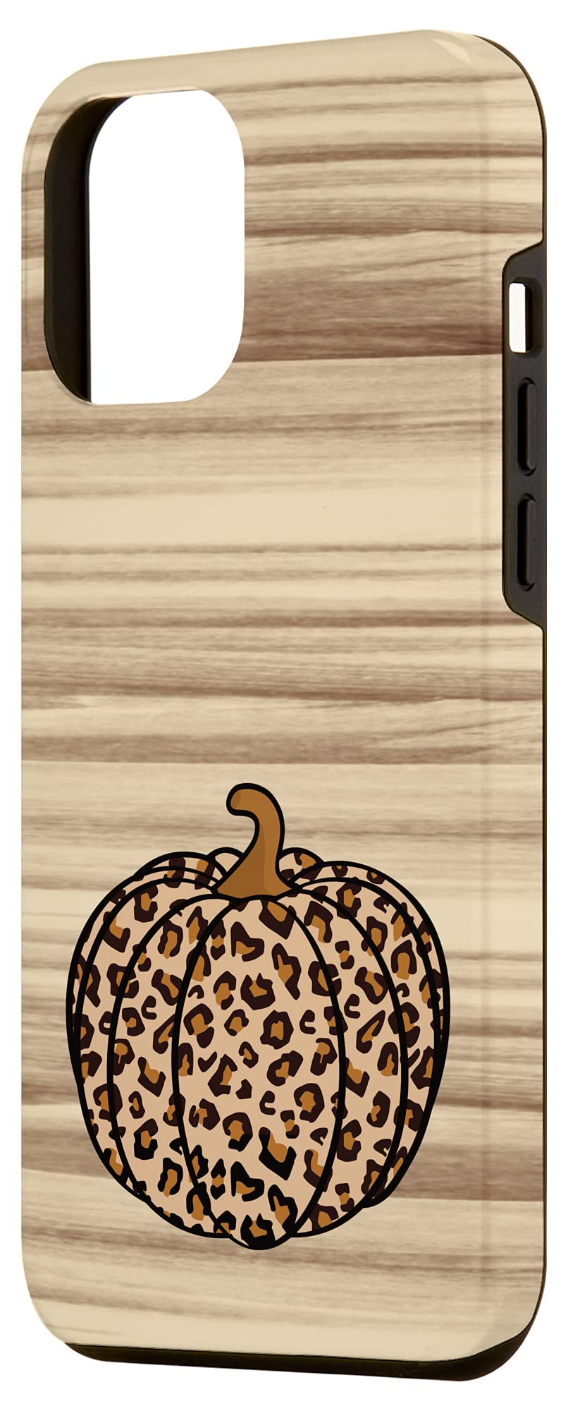 iPhone 12 Pro Max Case - Leopard Print Pumpkin Brown Beige Protective Cover | Fall Autumn Halloween Phone Case for Women & Men | Perfect for Seasonal Outfits & Holiday Parties