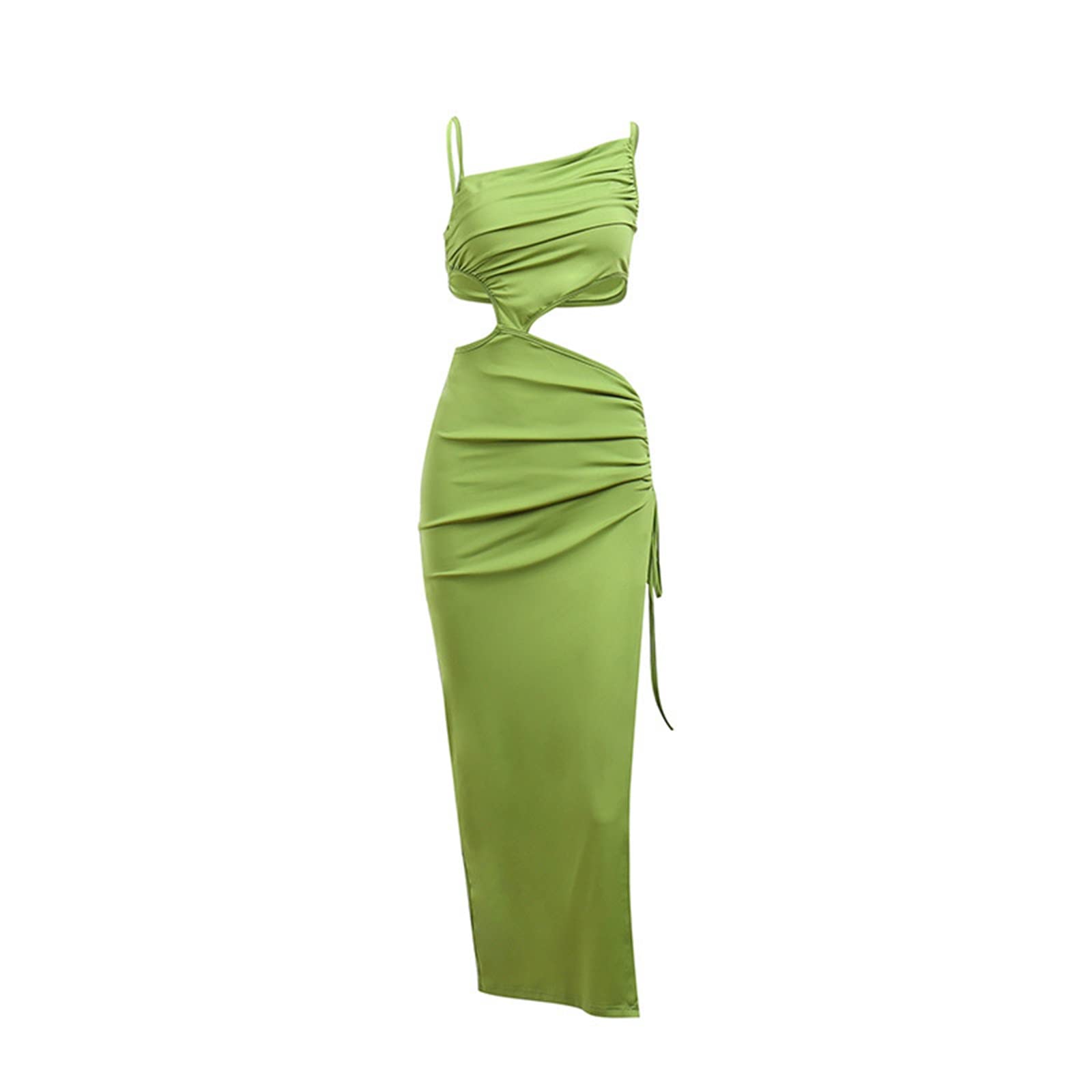 Sexy Women's Cut Out Bodycon Maxi Dress - Sleeveless Hollow Out Strapless Elegant Cocktail Party Long Dress for Nightclub & Evening Wear (Green, Small) | Perfect for Date Nights, Parties & Special Occasions