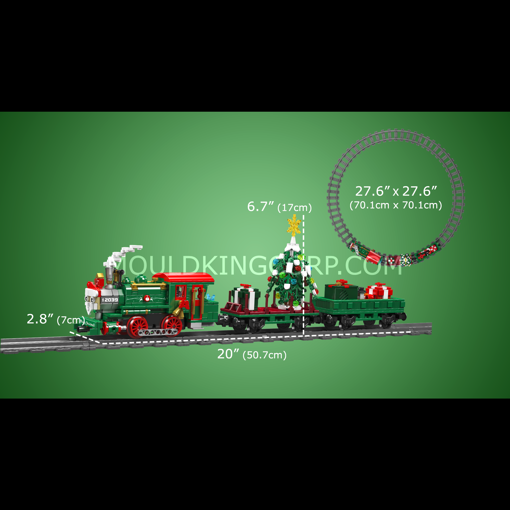 Mould King 12039 Christmas Train ESU KG230 Diesel Locomotive Building Kit - 922 Piece Model Train Set for Holiday Decor & STEM Learning | Perfect for Christmas Displays, Train Enthusiasts & Educational Toys