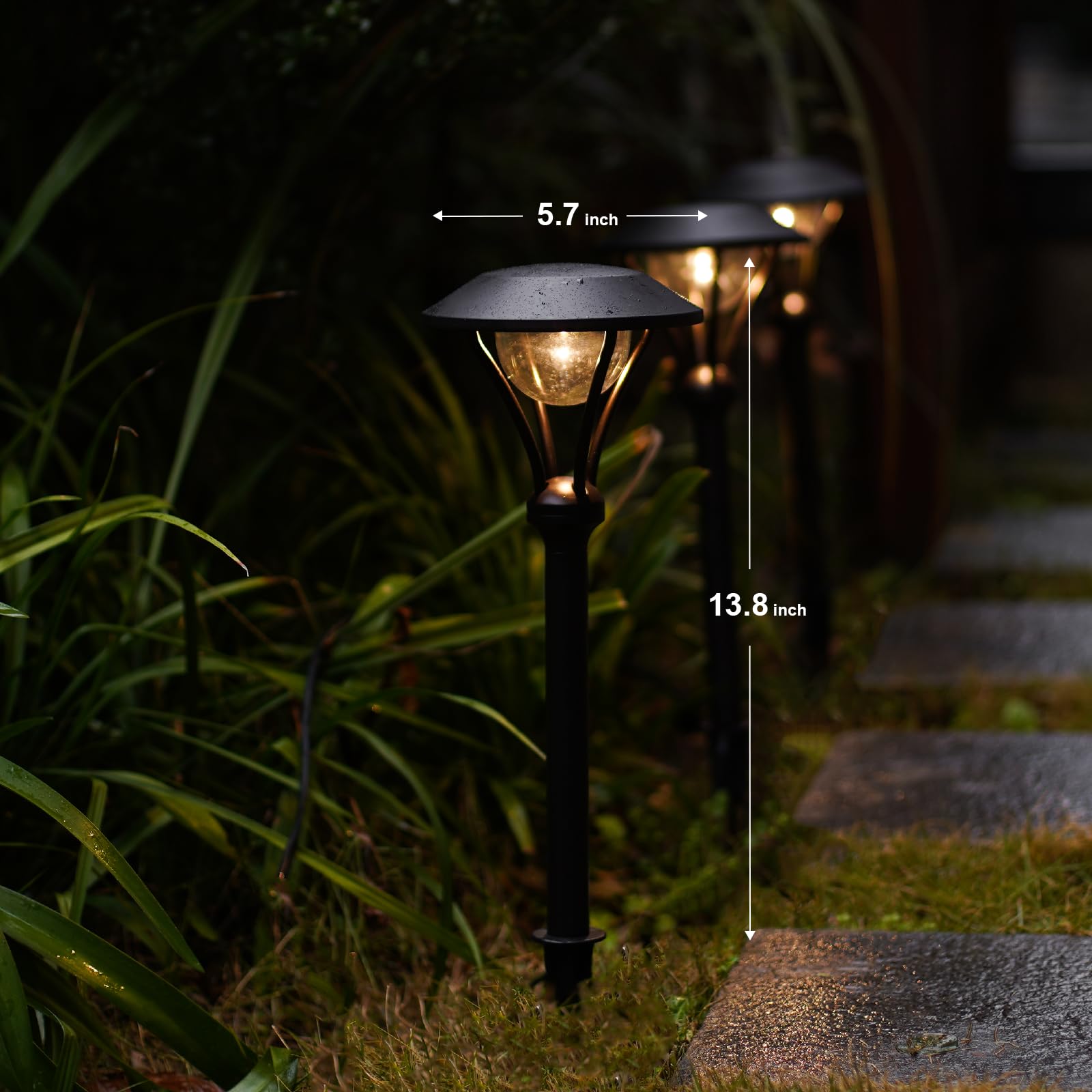 GOODSMANN 1W LED Low Voltage Path Lights - 60 Lumens Waterproof Outdoor Landscape Lighting with Metal Stake (4 Pack) - Perfect for Garden, Yard, Patio, Walkway & Driveway Lighting