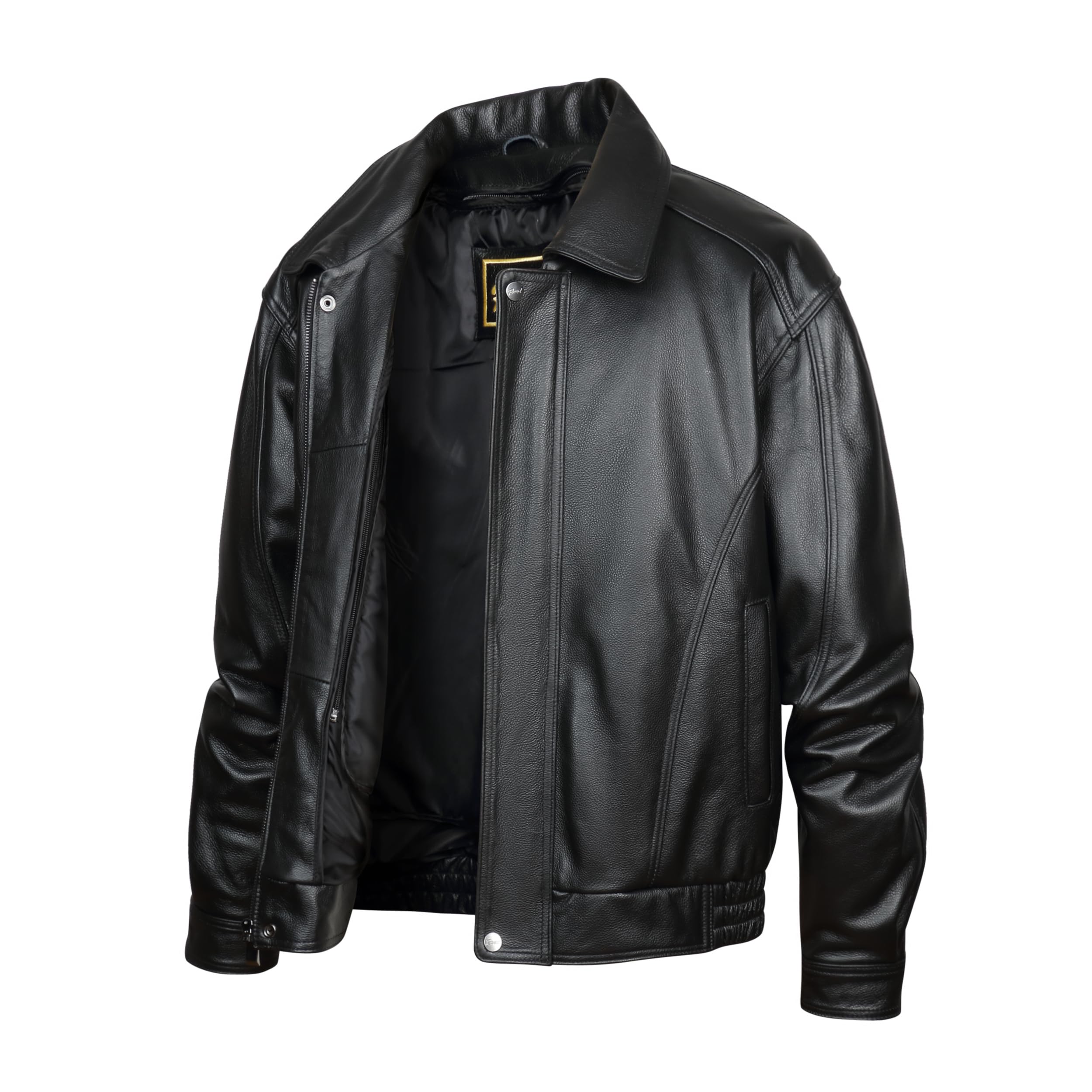 REED Men's American Style Bomber Jacket - Genuine Leather, Classic Aviator Design, Slim Fit for Casual & Motorcycle Riding | Perfect for Fall, Winter & Outdoor Adventures