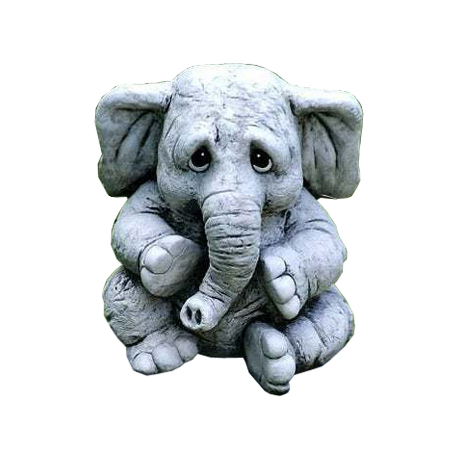 Resin Elephant Statue - Cute Outdoor Garden Decor Sculpture for Yard, Patio, Lawn | Perfect Housewarming, Birthday, Thanksgiving Gift | Elephant Figurine for Home & Garden Decoration