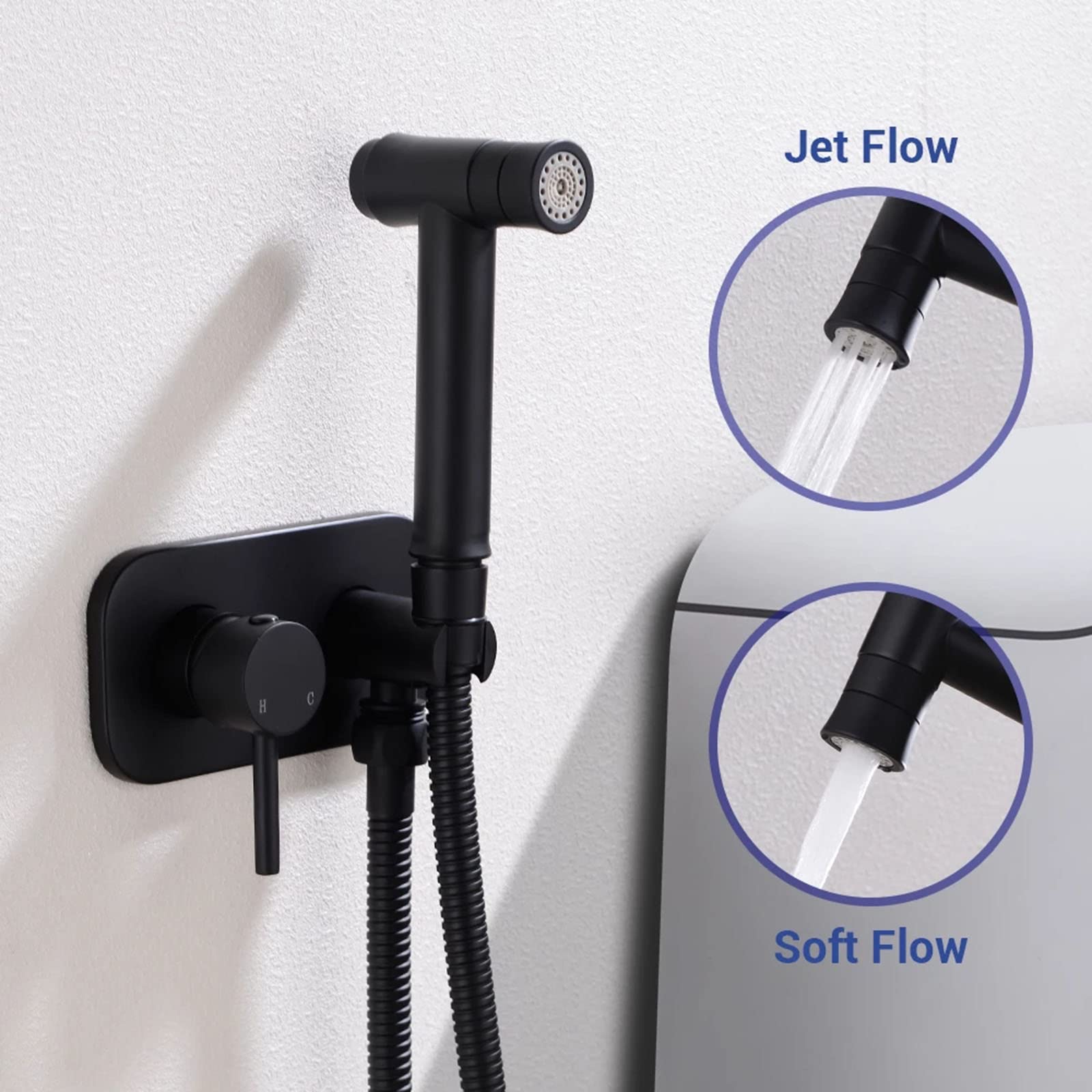 2-in-1 Handheld Toilet Sprayer with Brass Shower Tap - Portable Bidet Sprayer for Toilet Cleaning, Baby Diaper Washing & Bathroom Cleaning (Ideal for RV, Travel & Home Use)