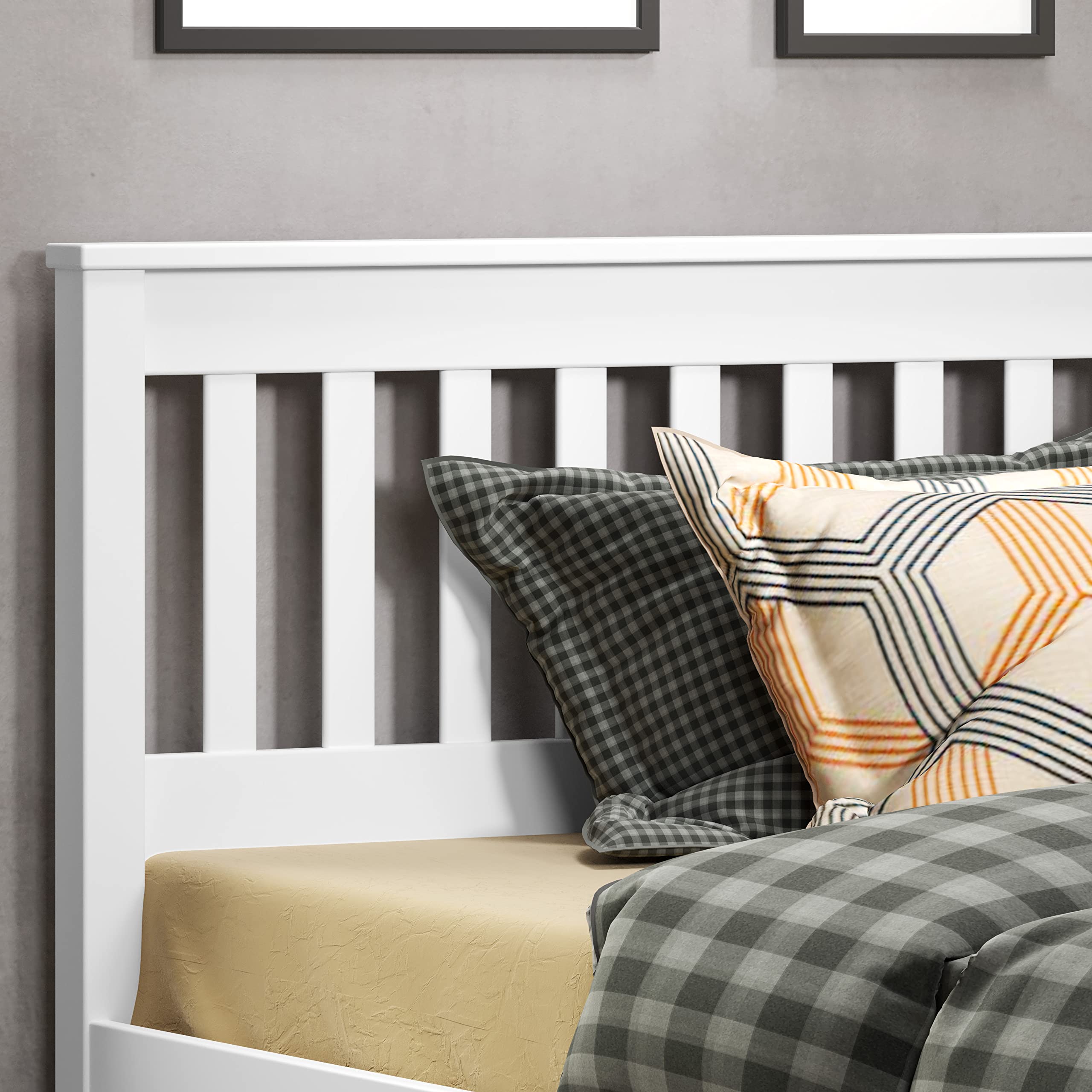Donco Kids Twin Contempo Bed with Twin Trundle Bed - White Finish | Space-Saving Kids Bedroom Furniture for Sleepovers & Small Rooms