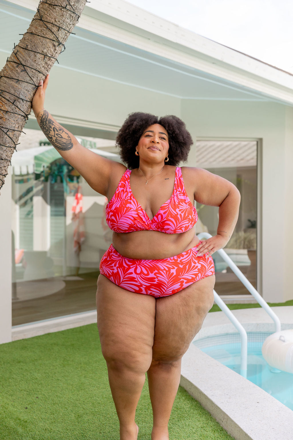 Burleigh Pink Jungle Bikini Top - Women's Swimwear for Beach, Pool & Summer Vacations