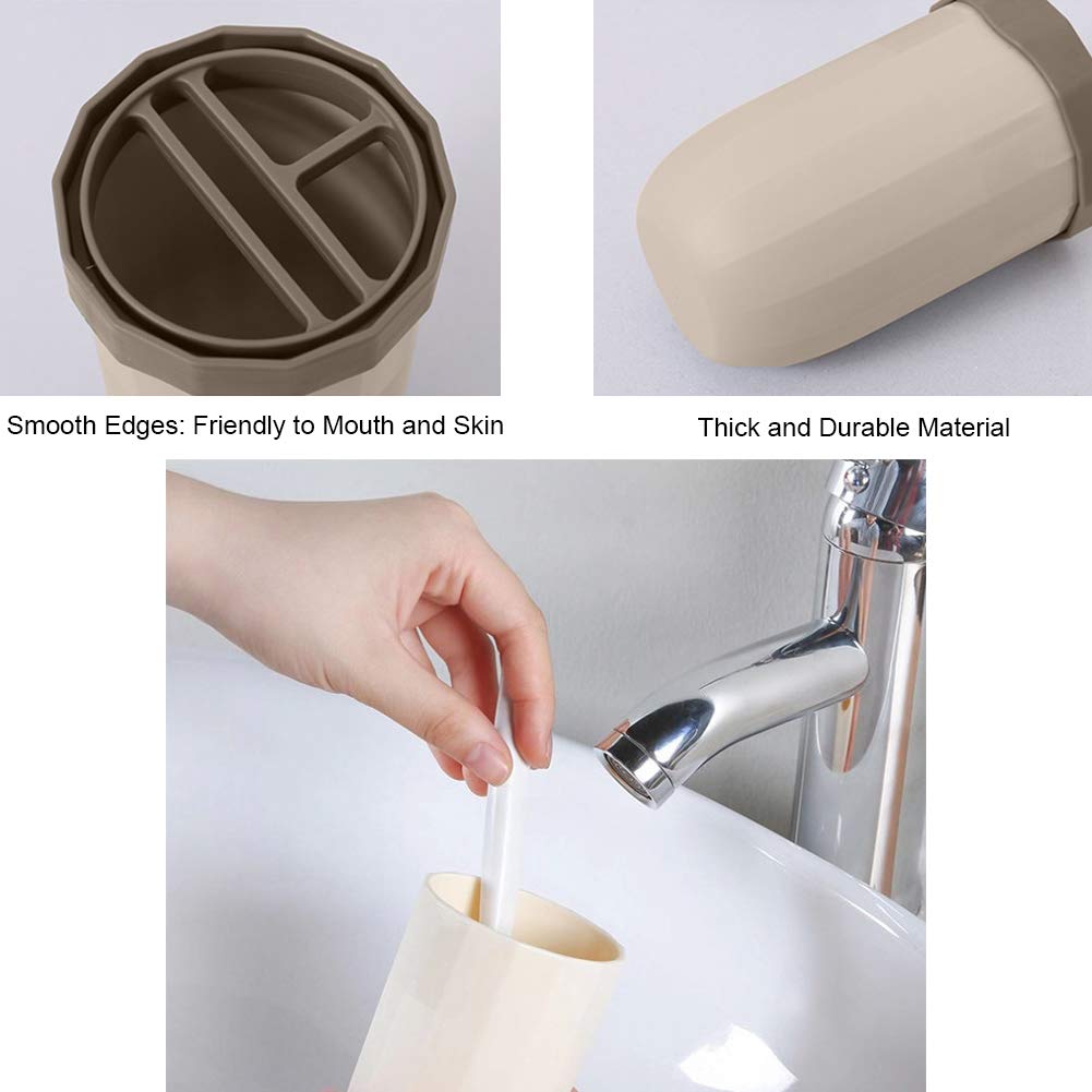 Portable Travel Toothbrush Case - 3-in-1 Hard Plastic Toothbrush Holder with Toothpaste Storage | Compact Dental Care Organizer for Travel, Camping, Business Trips & Home Use | Perfect for Hygiene On-The-Go (Yellow)
