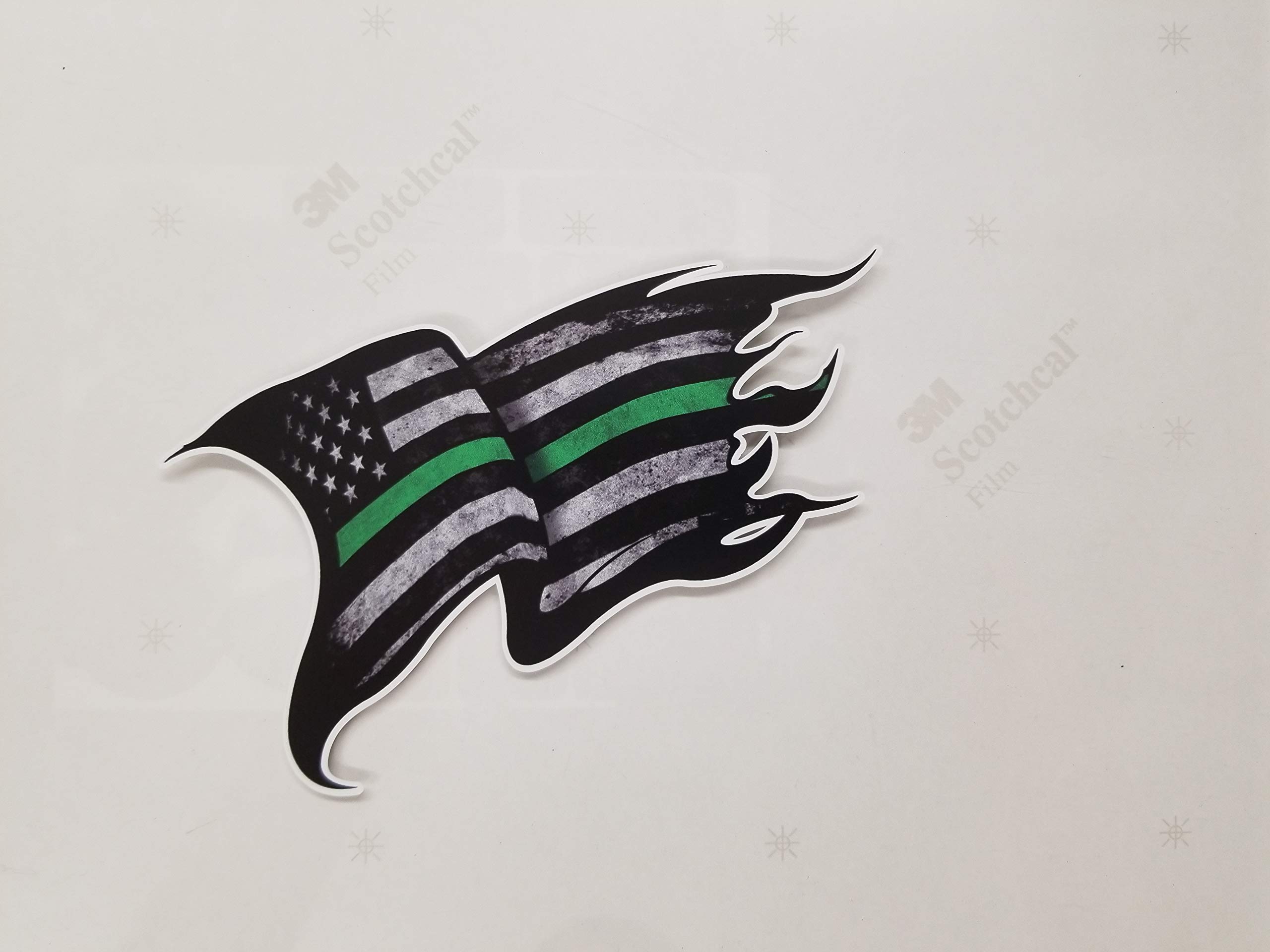 Thin Green Line American Flag Decal Stickers 4 Pack - Military Support Vinyl Stickers for Cars, Trucks, Windows & Laptops - Patriotic US Army Veteran Appreciation Gifts