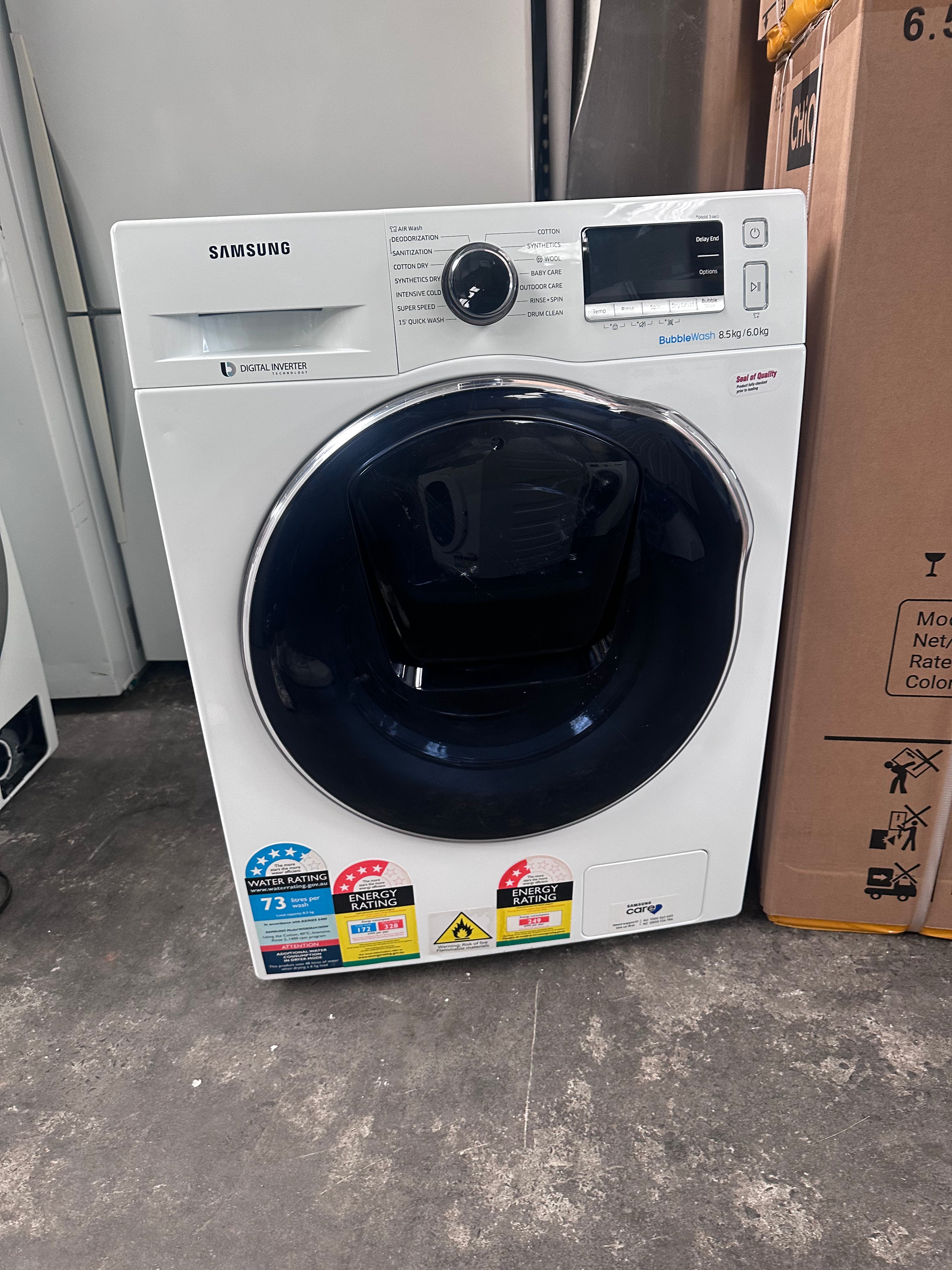 Samsung 8.5kg/6kg AddWash Front Load Washer Dryer Combo - Certified Refurbished | Eco-Friendly Laundry Solution for Apartments & Small Homes | Fast Spin & Steam Wash Technology
